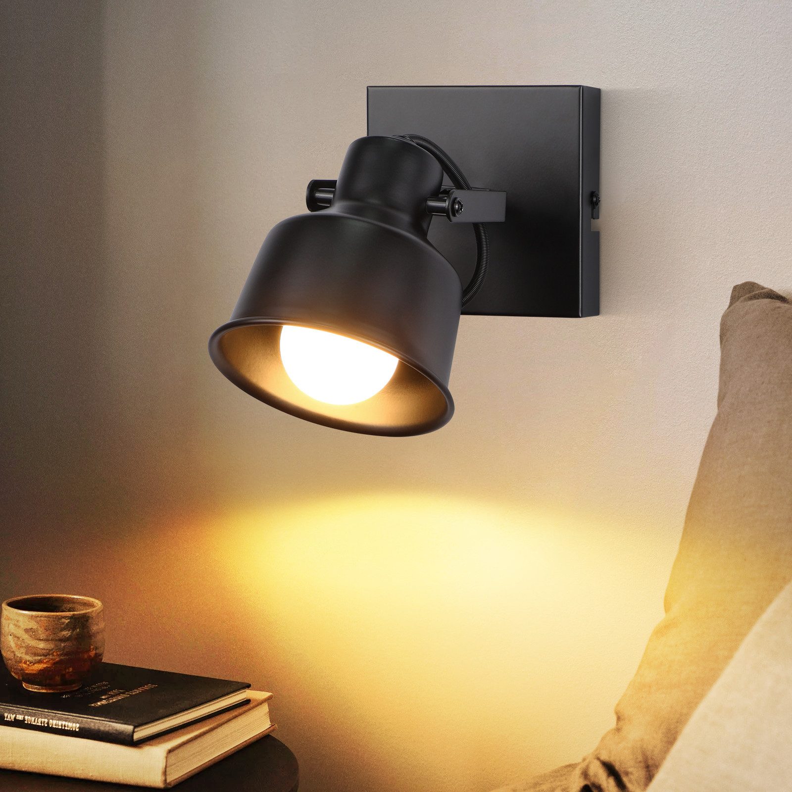 Nettlife Wandstrahler Schwarz Vintage E14 Deckenstrahler günstig online kaufen