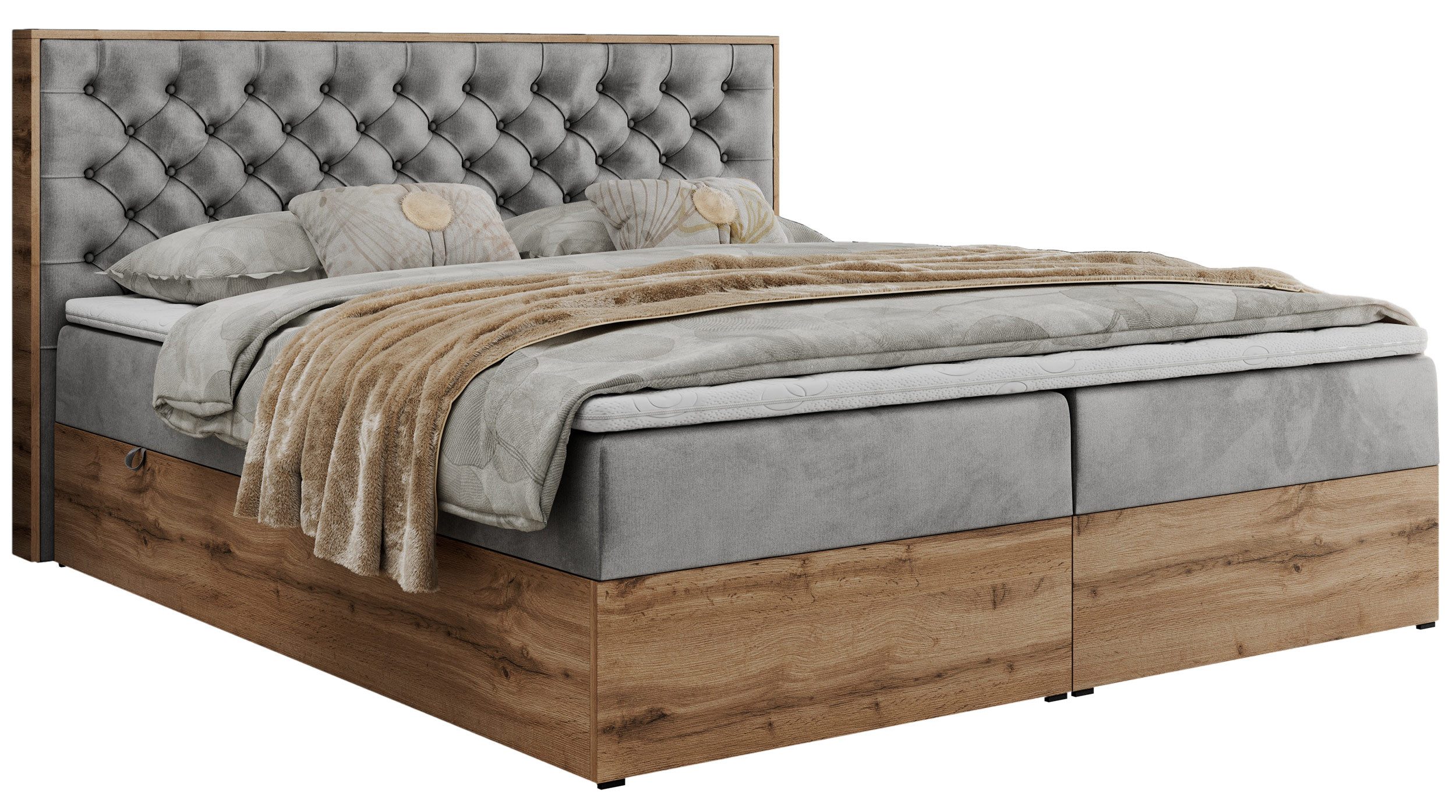 MKS MÖBEL Boxspringbett ALBERO 3 (Packung, Set, Topper T25, T30-Schaum, Sta günstig online kaufen