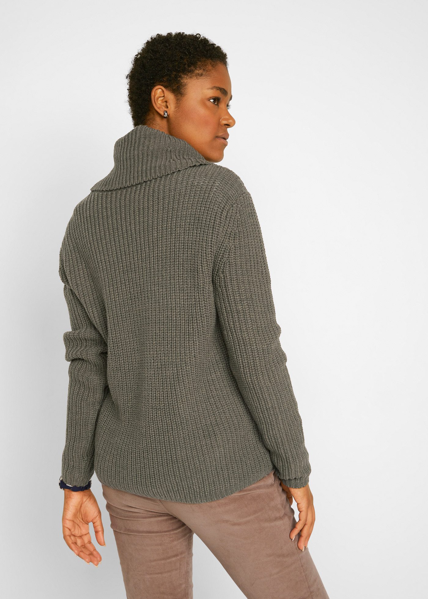 bonprix Strickpullover aus Polyester und Polyacryl, weiter Rollkragen, für den Alltag