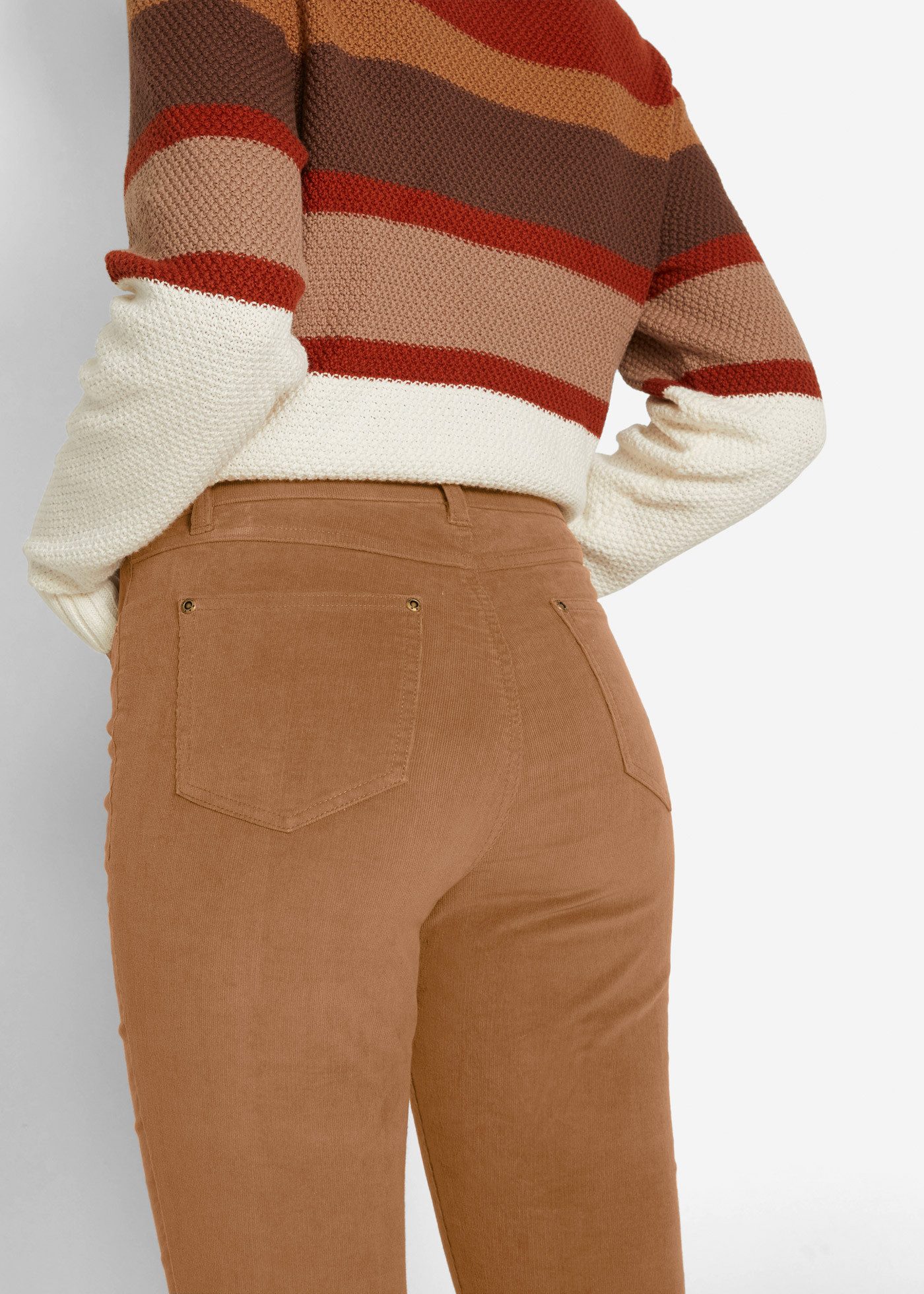 bonprix Cordhose (2-tlg) aus Baumwolle und Elasthan, schmale Passform, Skinny Fit