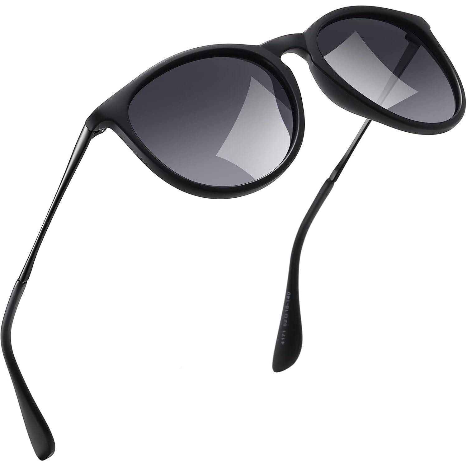 Retrosonnenbrille Sonnenbrille Polarisierte UV400 Rund Retro Damen Herren Doppelgrau