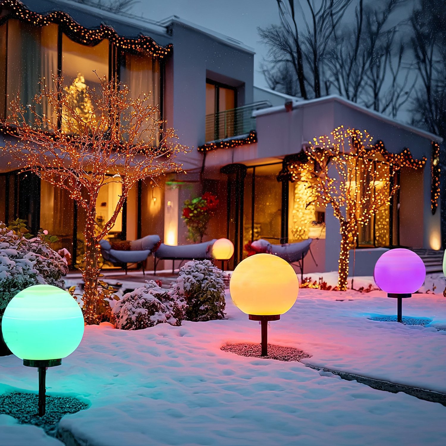 GreenBlue LED Solarleuchte GB165/GB167, Tuin Solar LED Lamp Balls 25 cm RGB