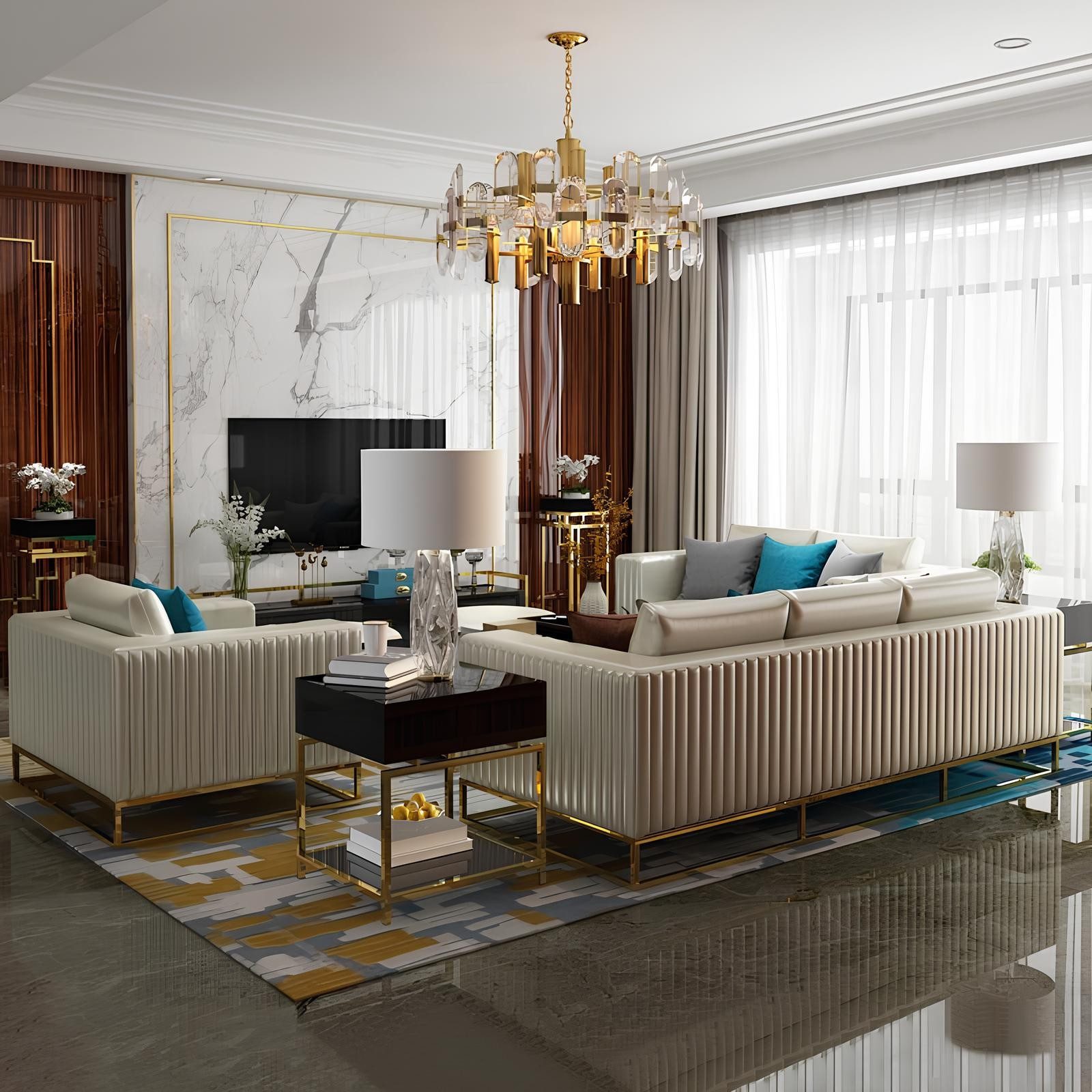 Xlmoebel Polstergarnitur Sofagarnitur 3+2+1 Sitzer Set Modernes Design Luxus Couch, (3-tlg), Made in Europa