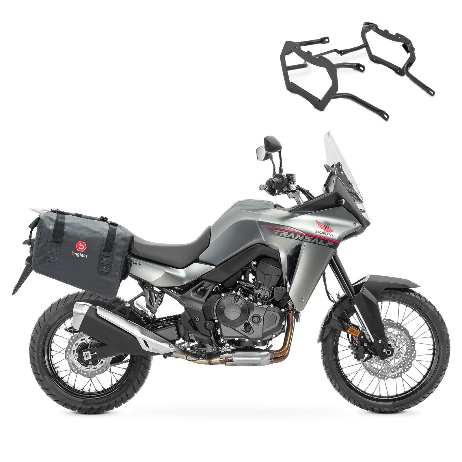 Bagtecs Kofferset Satteltaschen + Kofferträger passend für Honda Transalp XL 750 23-26 K