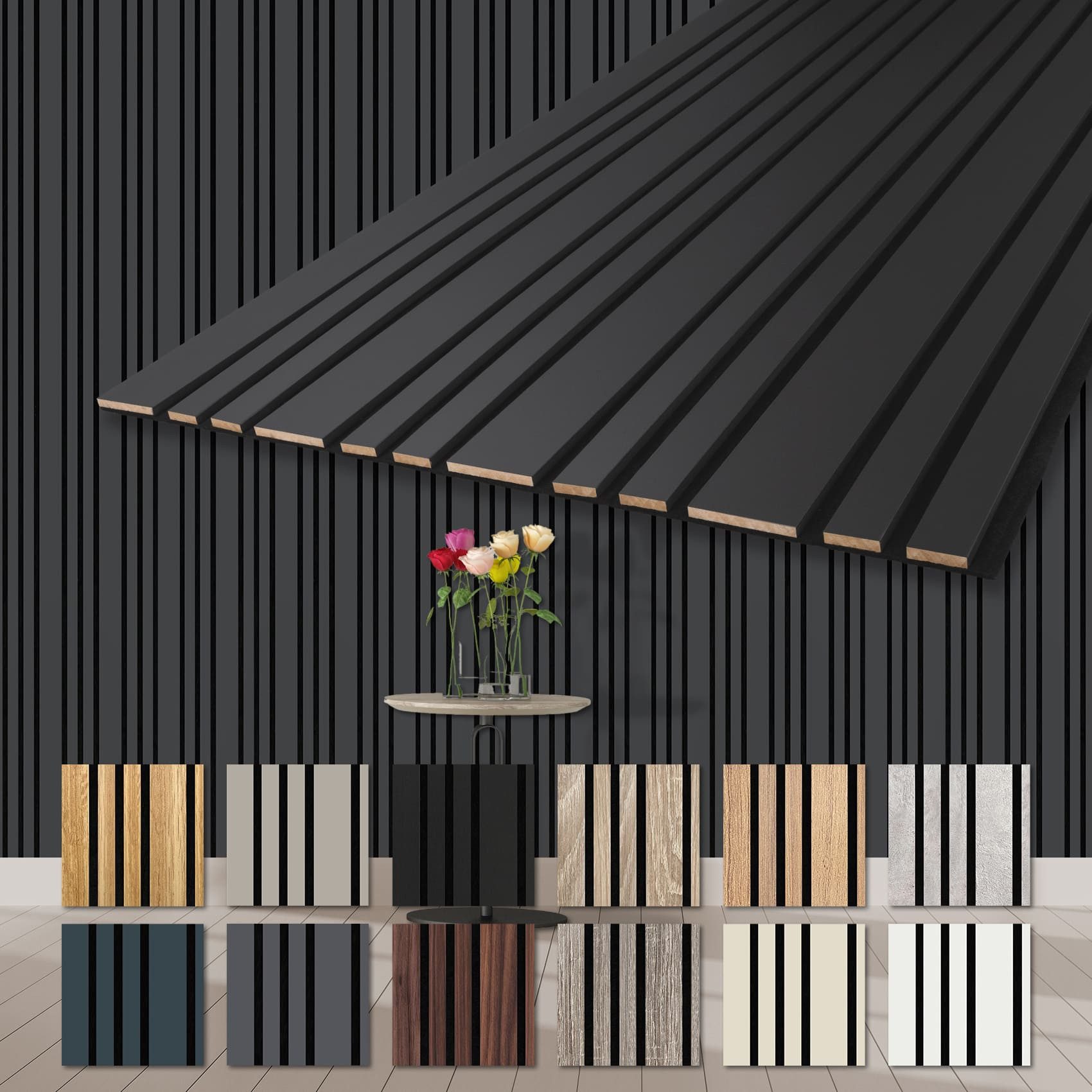 Hexim Wandpaneel, (Akustikpaneele 2 Stück 278x60cm Holz Mila - flexible Hol günstig online kaufen