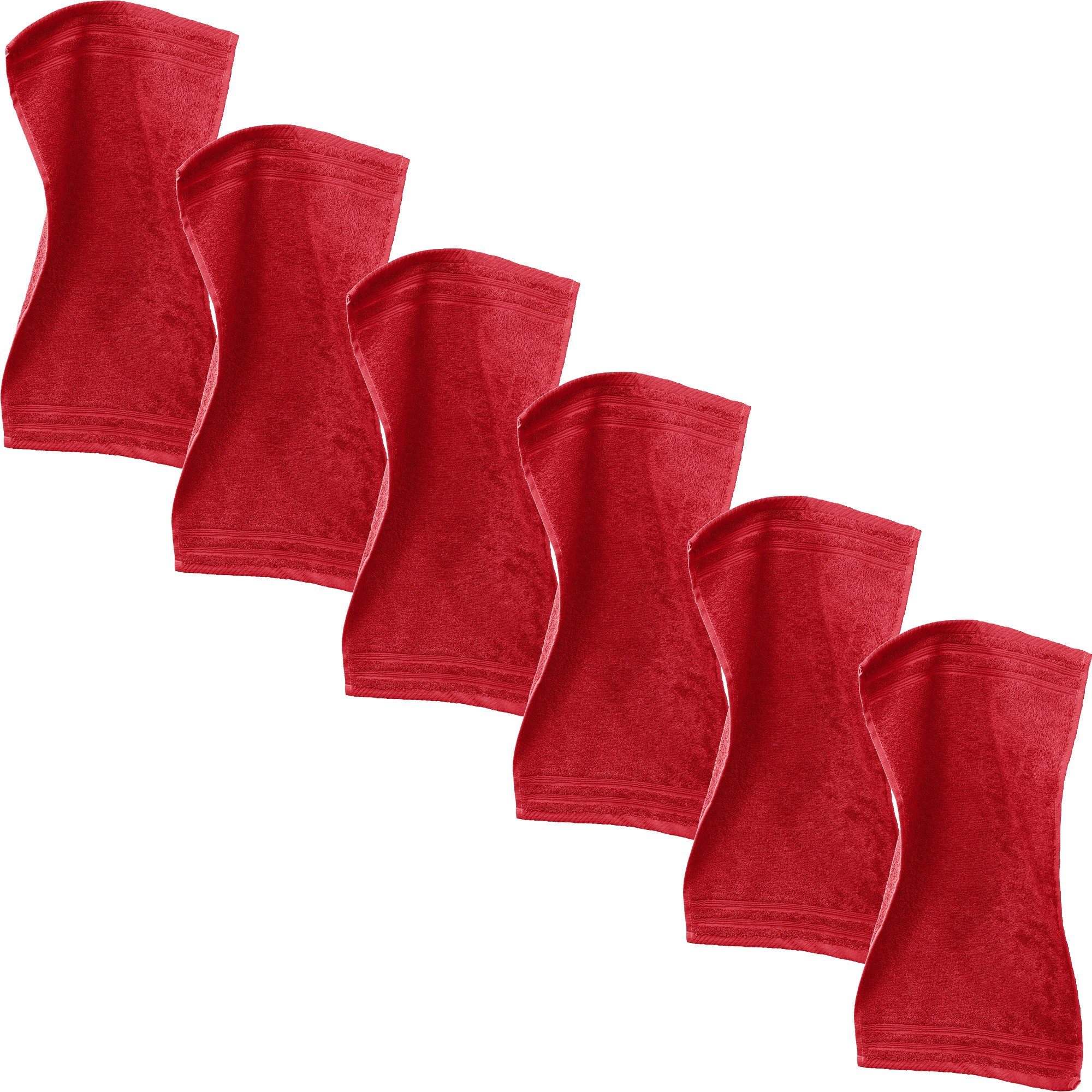 Erwin Müller Gästehandtuch Gästetuch "Heidelberg" 6er-Pack, Frottier, Walk-Frottier Uni