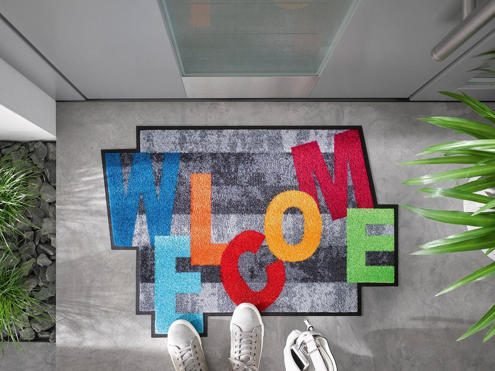 wash+dry by Kleen-Tex Teppich Crazy Welcome, günstig online kaufen