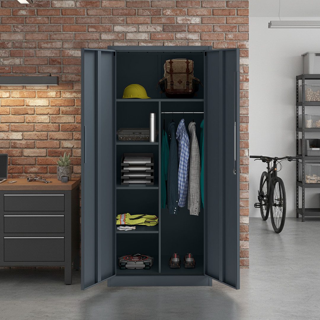 STEELSØN Garderobenschrank Regulus abschließbar (Anthrazit, 1-St) Spindschr günstig online kaufen