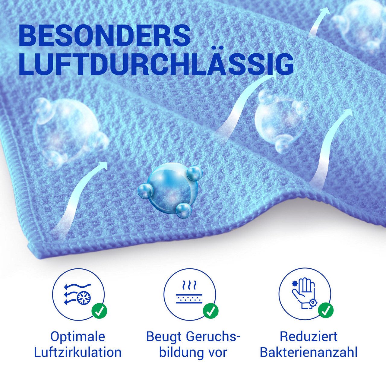 wolk Mikrofasertuch mit Waffelstruktur in weiß - Reinigungstuch (Polyester, 38x38 cm, 10er-Set, hygienisch auf 90° waschbar) – Bild 3 von 5