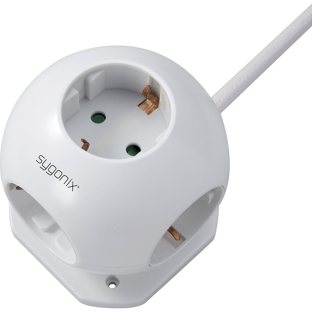 Sygonix 5-fach Steckdosenwürfel, in Globusform SY-4535062 Steckdosenleiste, mit Hängelasche – Bild 2 von 5