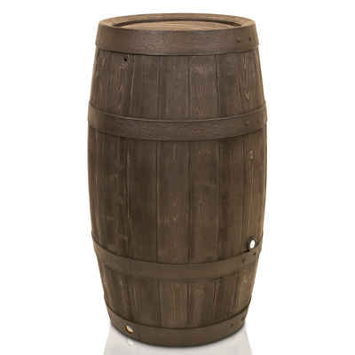 YourCasa Regentonne 250 Liter [Timber] Holzoptik mit Metallgewinde und Deckel, 250 l