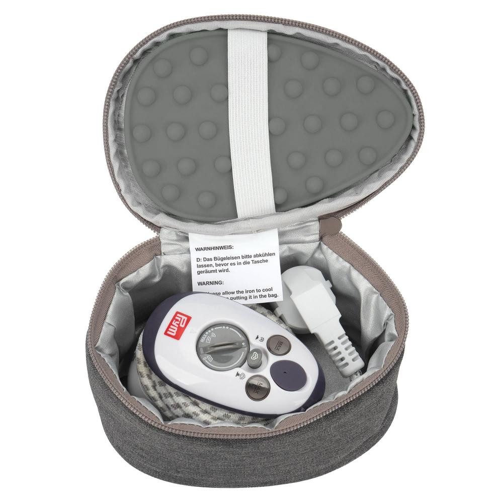 Semplix Dampfbügeleisen - Prym Reisebügeleisen + Tasche + Silikonablage anthrazit/grau