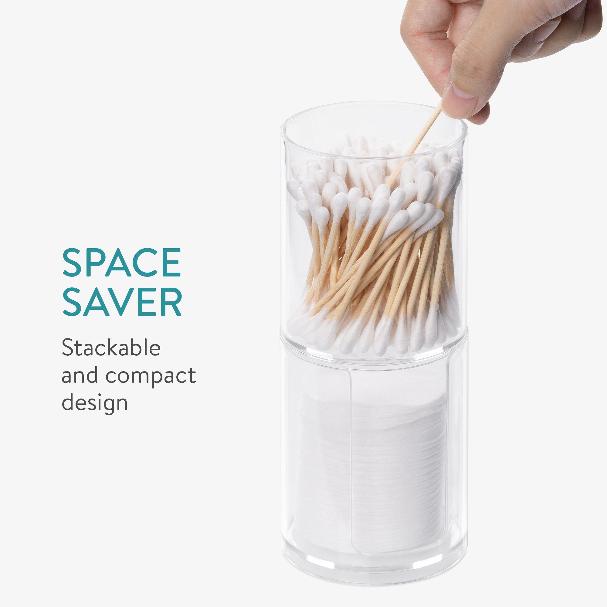 Navaris Wattestäbchenspender 2x Aufbewahrung für Wattestäbchen stapelbar - günstig online kaufen