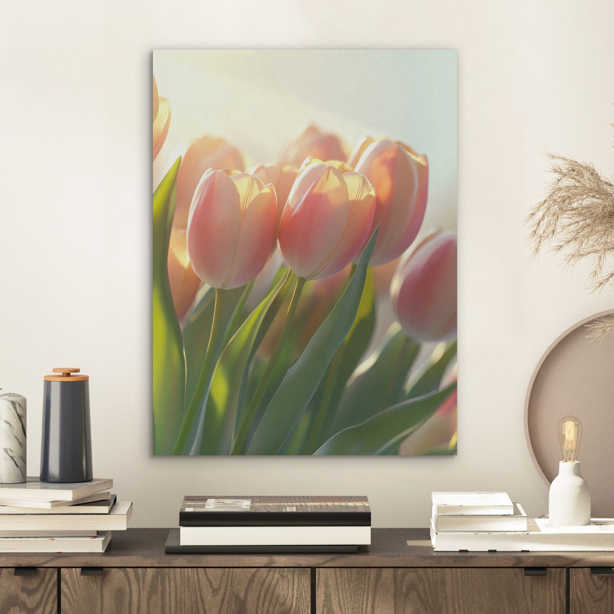 MuchoWow Gemälde Tulpen - Rosa - günstig online kaufen
