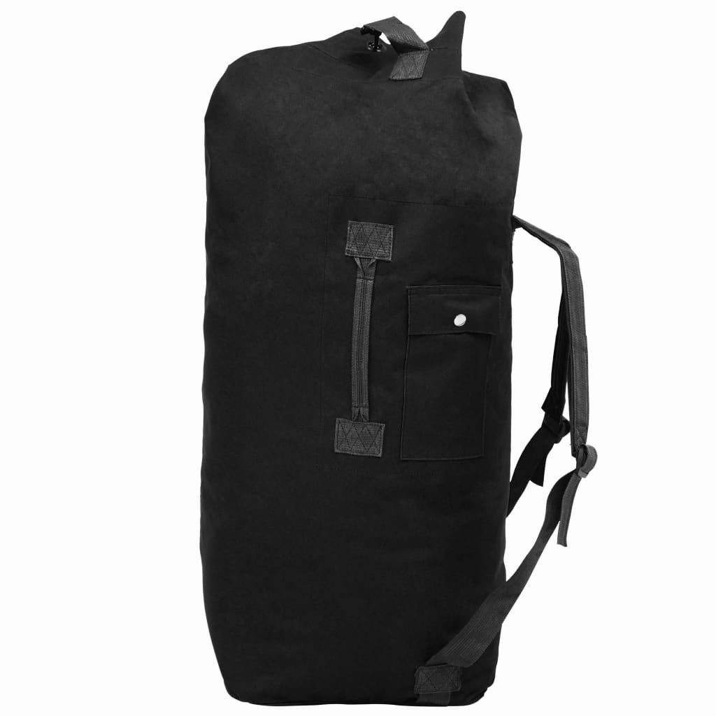 vidaXL Sporttasche, Seesack Armee-Stil 85 L Schwarz