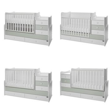 Lorelli Komplettbett Babybett Maxi Plus New, Schaukelfunktion Jugendbett Schrank Schreibtisch