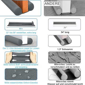 Rnemitery Zugluftstopper Türdichtung Schallschutz Zugluftstopper für Türen 80-100cm Grau, 1-tlg.