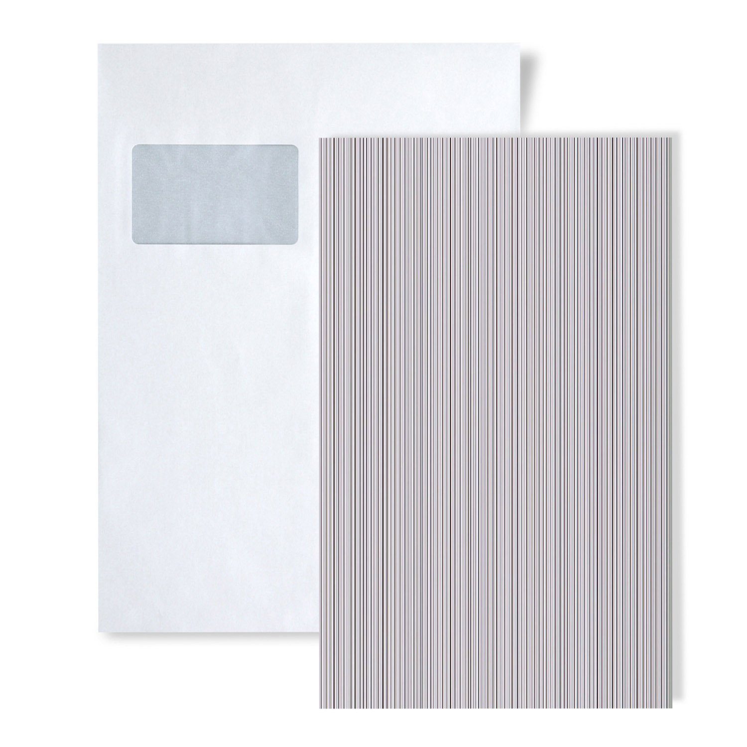 Edem Papiertapete S-598-20, gestreift, matt, unifarben, (1 Musterblatt, ca. A5-A4), grau, hell-grau, silber