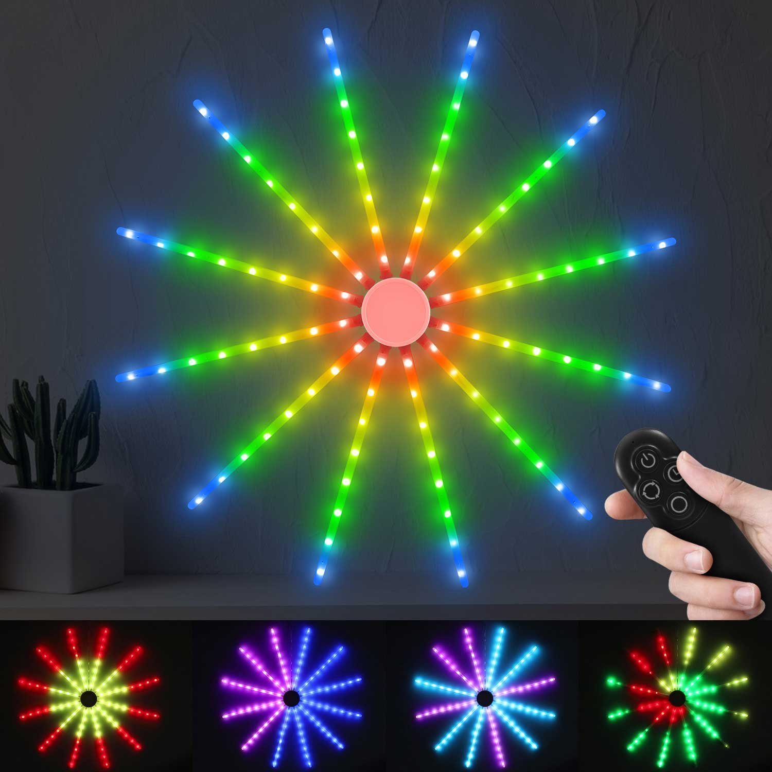 Rosnek LED-Lichterkette LED Feuerwerk Lichterkette,18 Modi,RGB, Weihnachtsd günstig online kaufen