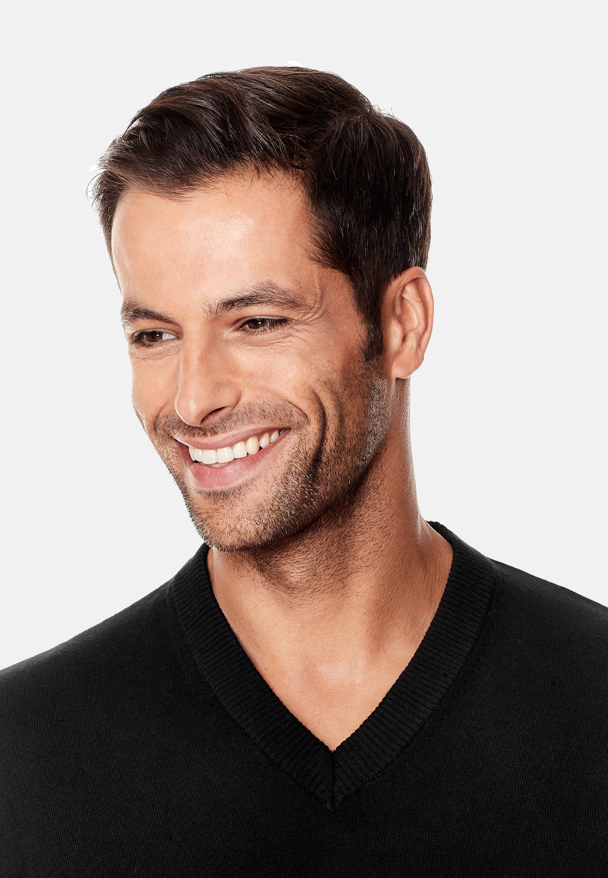 Vincenzo Boretti V-Ausschnitt-Pullover tailliert V Neck günstig online kaufen