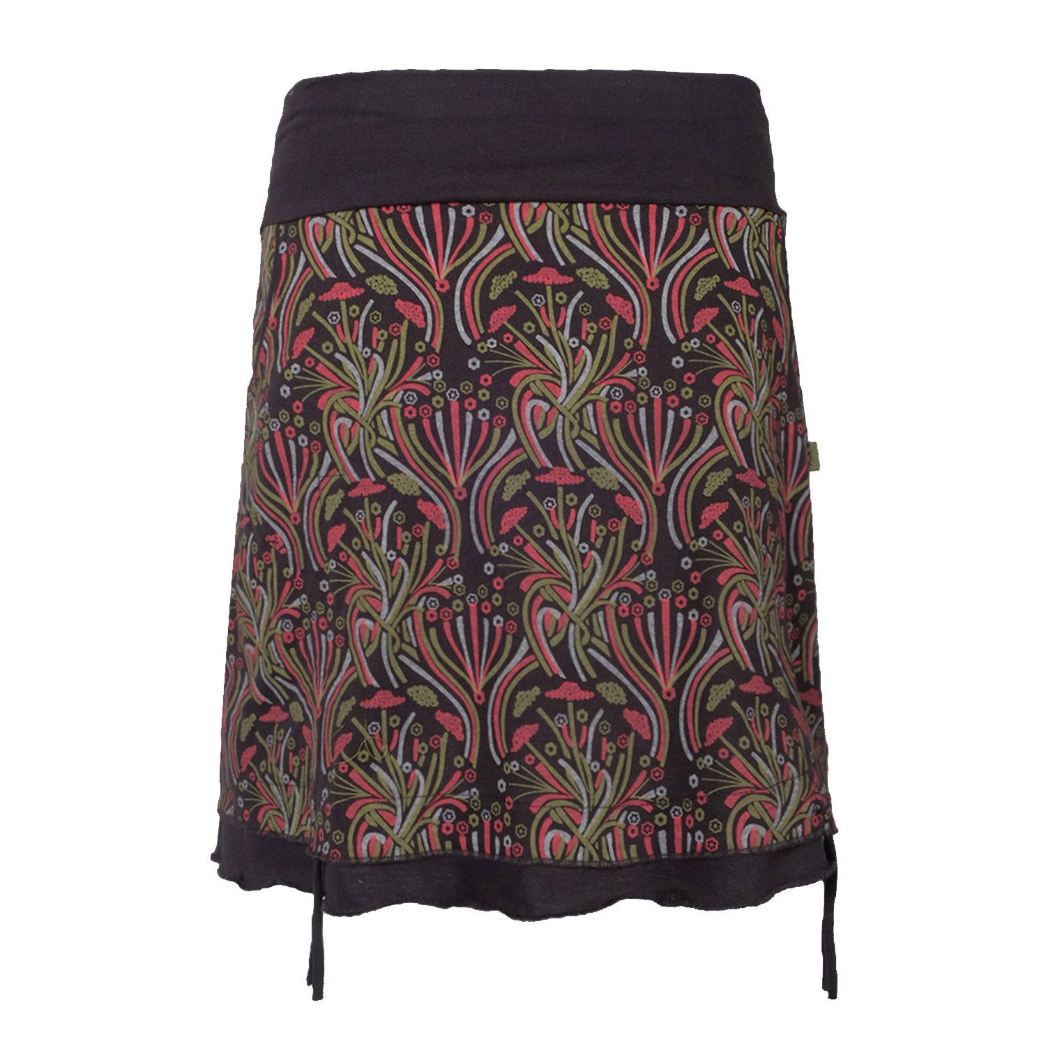 Vishes Minirock Damen Mini-Rock Baumwolle Blumen-Muster elastischer Bund mit Taschen Alternative Bekleidung, Ethno, Hippie, Retro Style