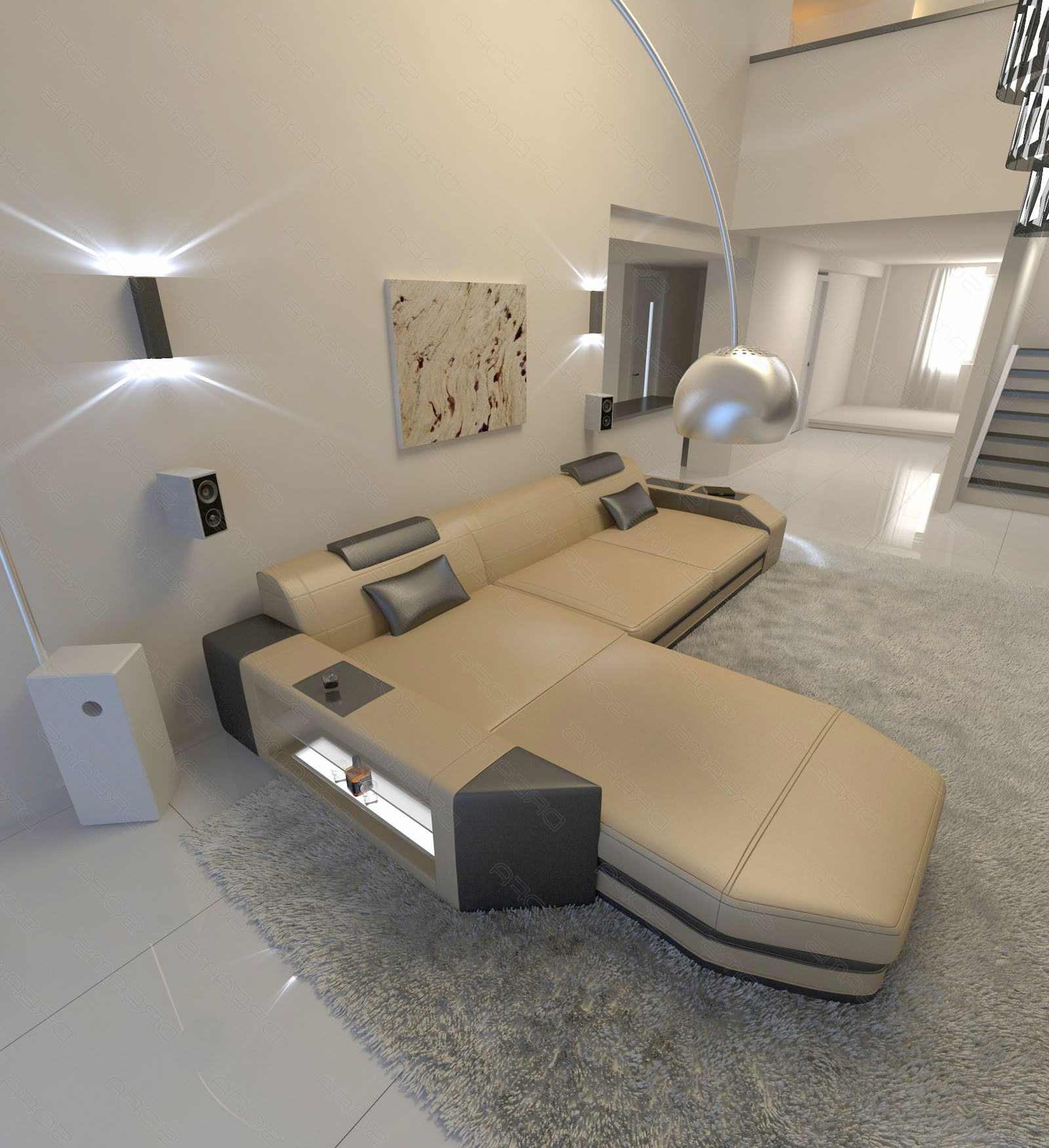 Sofa Dreams Ecksofa Ledersofa Prato L günstig online kaufen