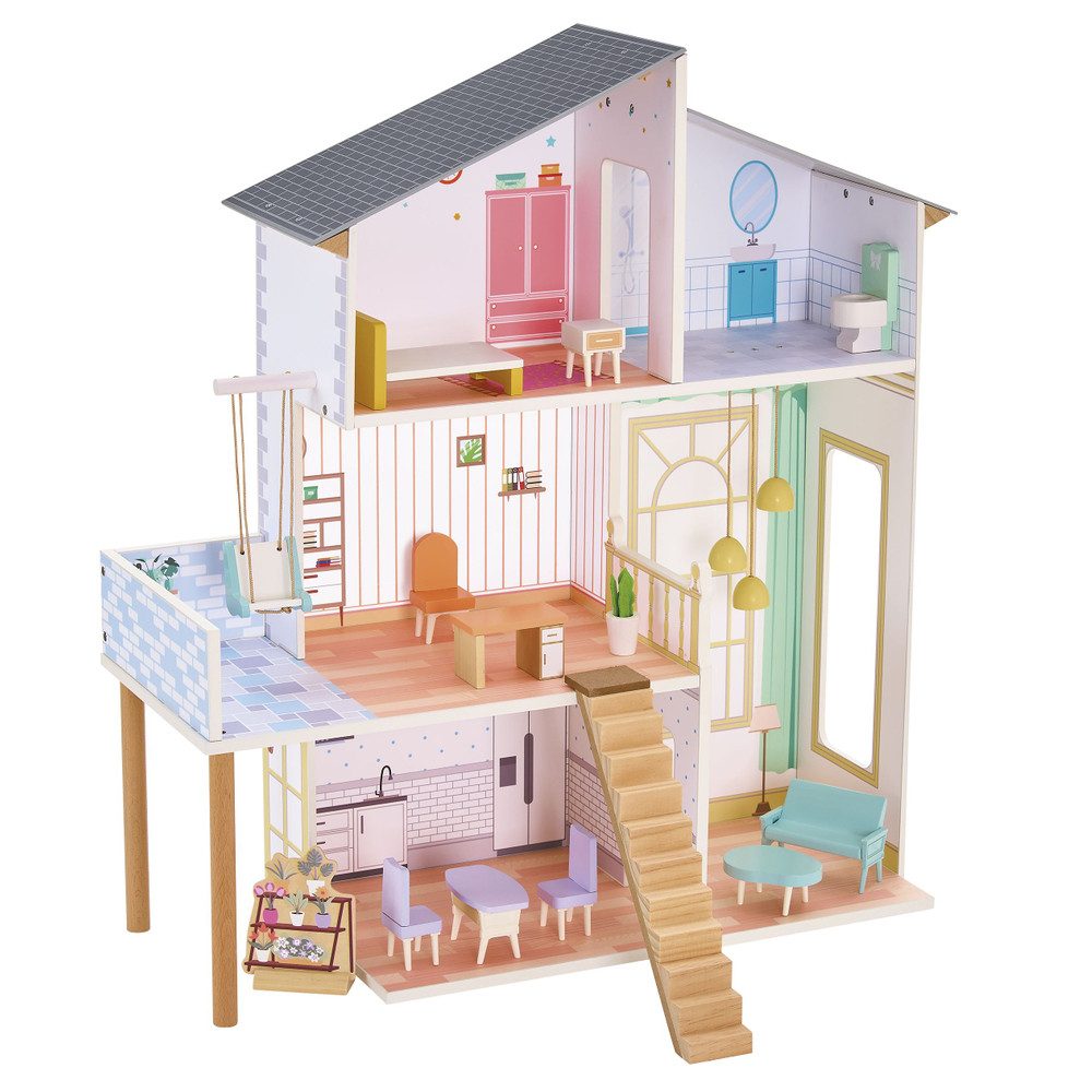 Besttoy Kuscheltier Holz Puppenhaus - 3-stöckig