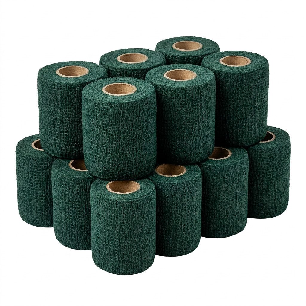 varivendo Bandage 12er Set Haftbandagen Dunkelgrün 10cm x 4,5m (Rollen, 12-tlg., Haftbandage), Bandage Sportbandage Sportverband