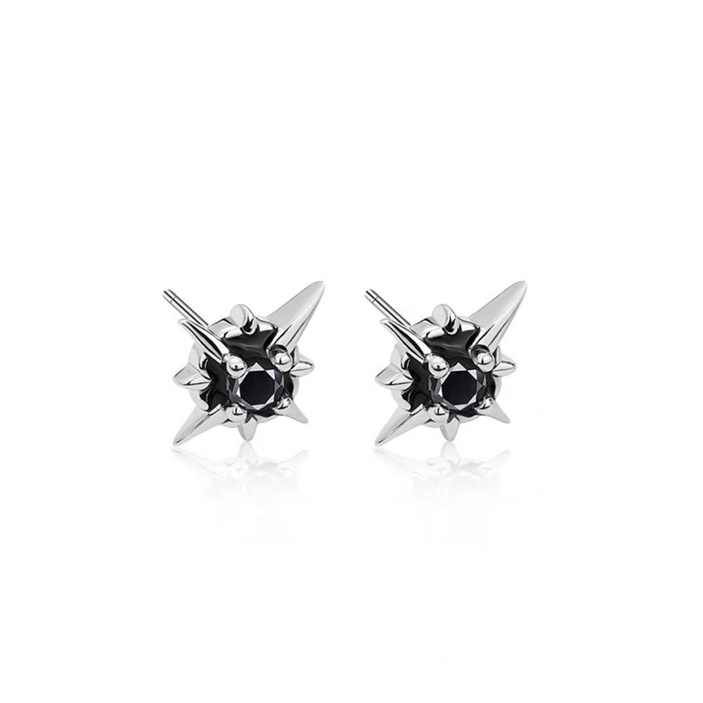 POCHUMIDUU Paar Ohrhänger Sterling Silber Polaris-Ohrringe (2-tlg., Ohrringe mit Diamanten), Für Mädchen und Frauen schwarz | Ohrhänger