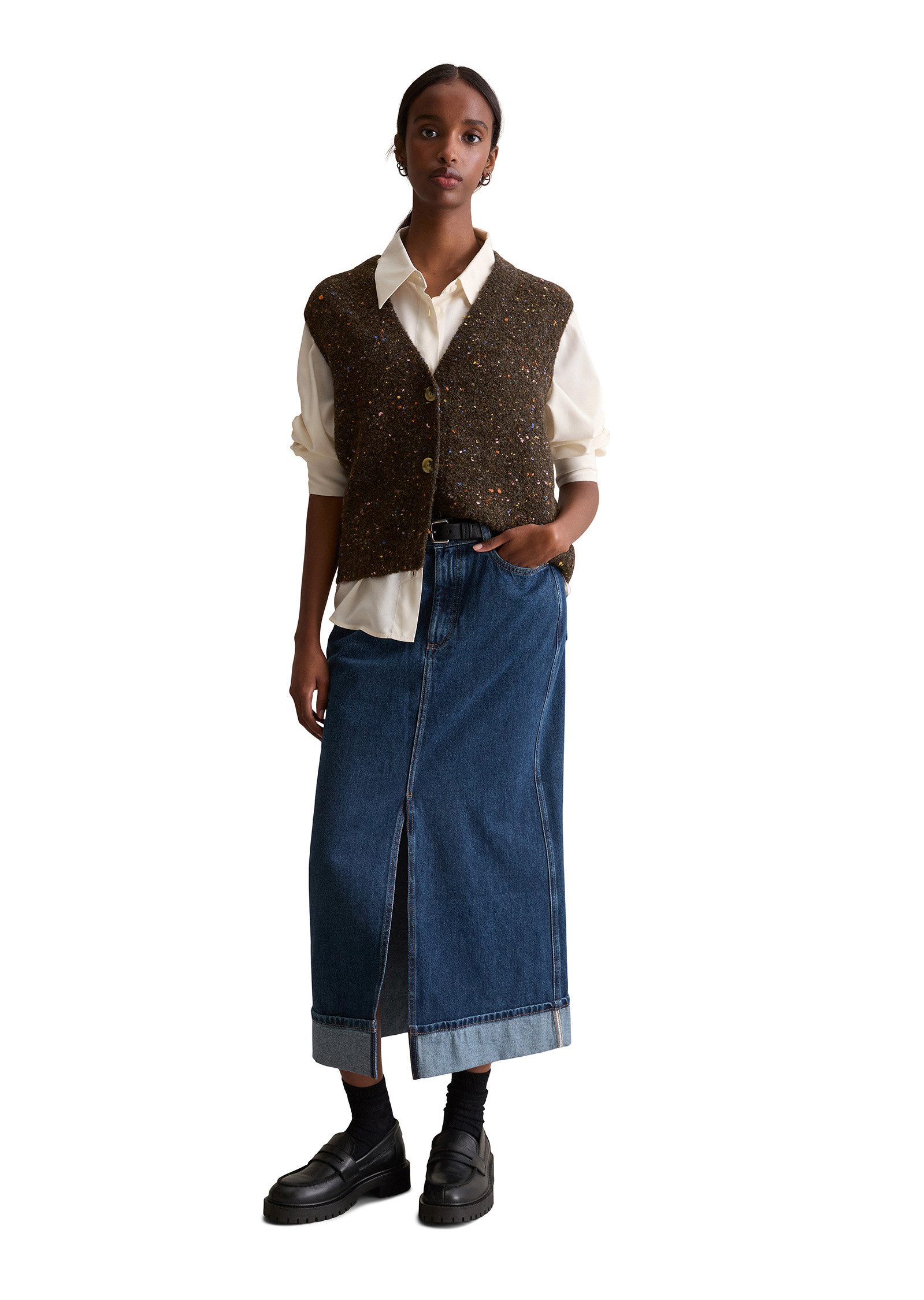 Marc O'Polo DENIM Strickweste aus Schurwolle-Viskose-Mix