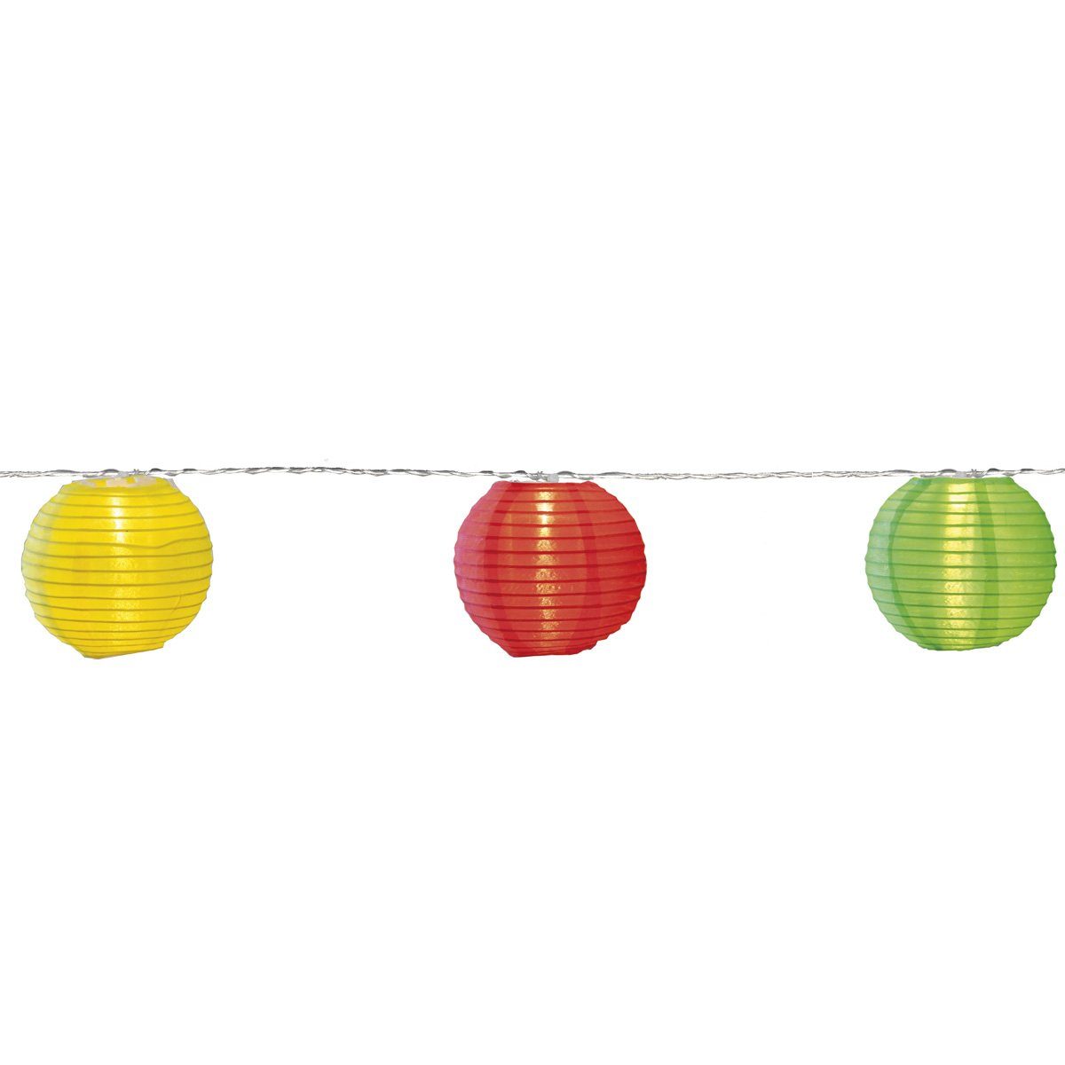 STAR TRADING LED-Lichterkette 10 bunte Lampions mit warmweißen LED 4,5m inkl Trafo mit 10m Kabel, 10-flammig. € 22,79