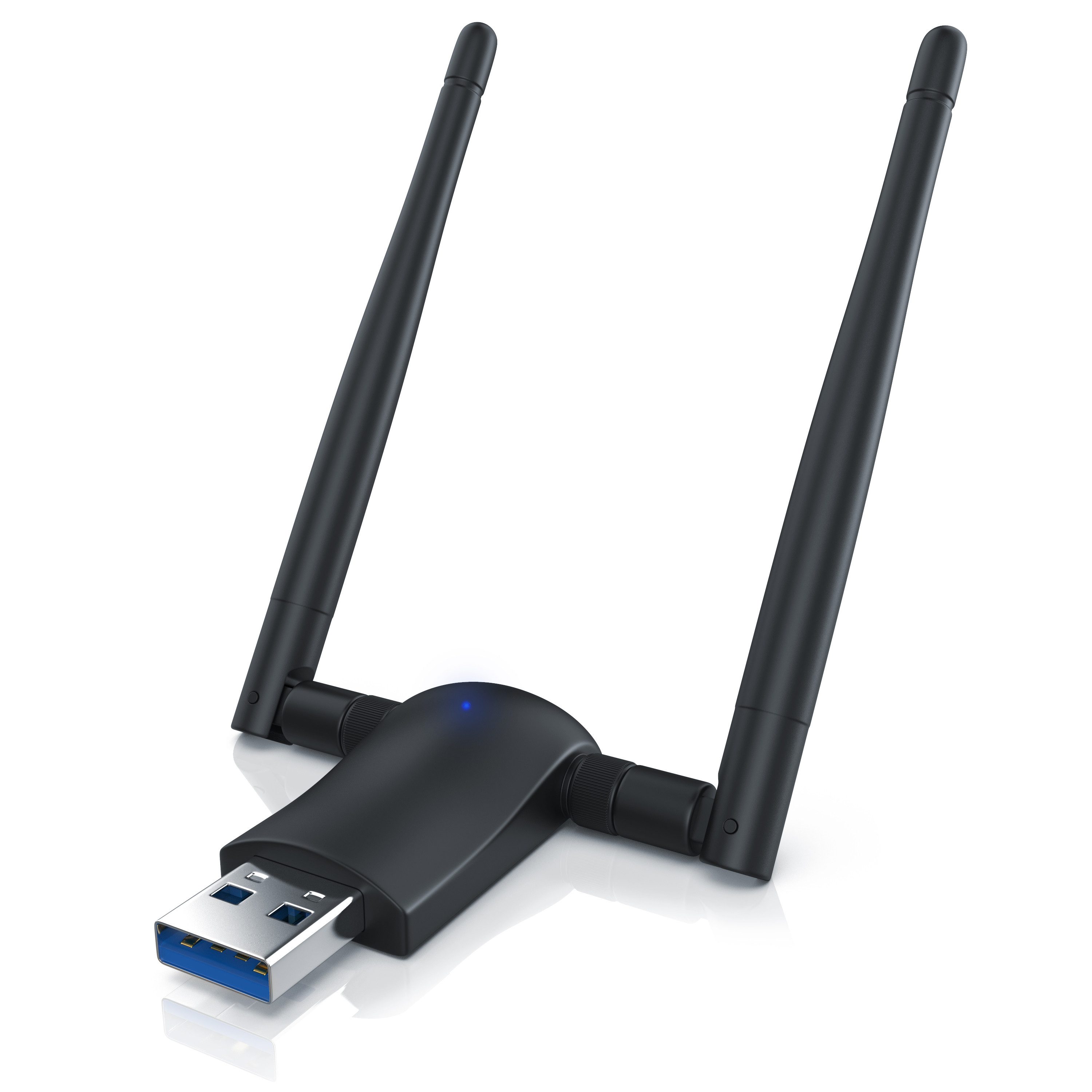 Aplic WLAN-Stick WLAN Stick USB 3.0, 1200 MBit/s Dual Band, 2x 5 dBi Antennen, USB 3.0, 2 x 5 dBi Antenne für PC Desktop Laptop Windows 7 8 8.1 10 11