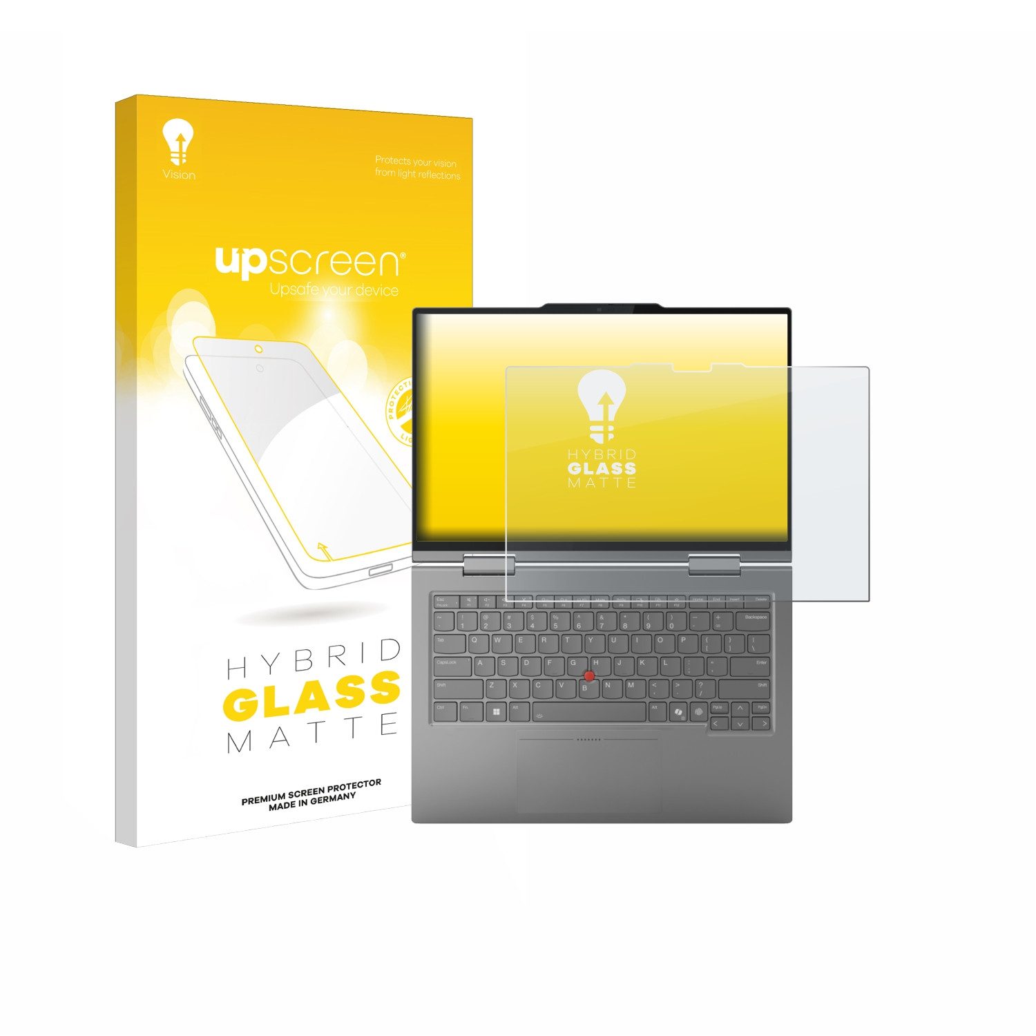 upscreen Displayschutzglas Folie für Lenovo ThinkPad X1 2-in-1 Gen 10 Aura Edition, Schutzfolie Glas Panzer Display Schutz matt