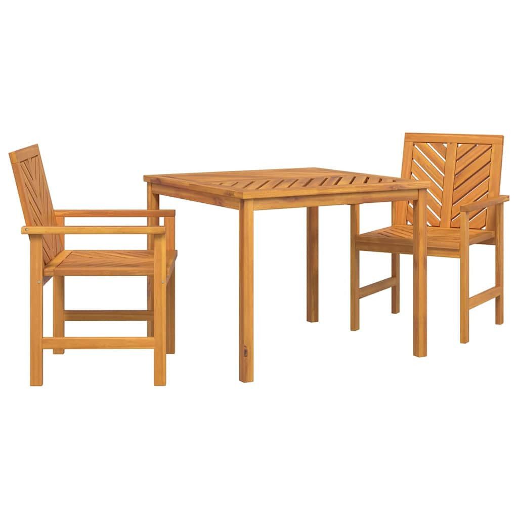 vidaXL Gartentisch Garten Essgruppe 3 Stk. Braun Massivholz (3-St)