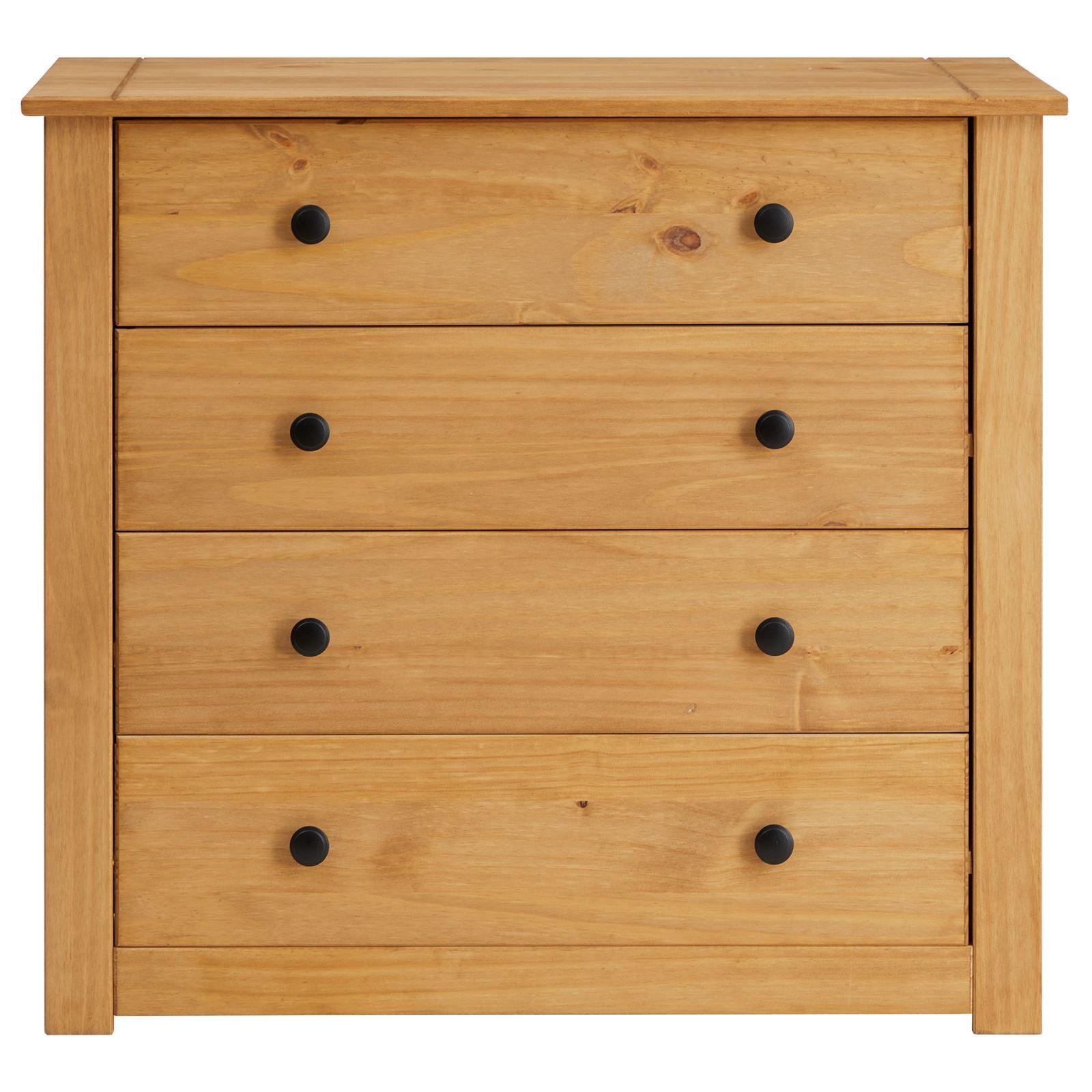 CARO-Möbel Kommode CANCUN, Sideboard aus Kiefer Massivholz 4 Schubladen Schlafzimmer Aufbewahrung