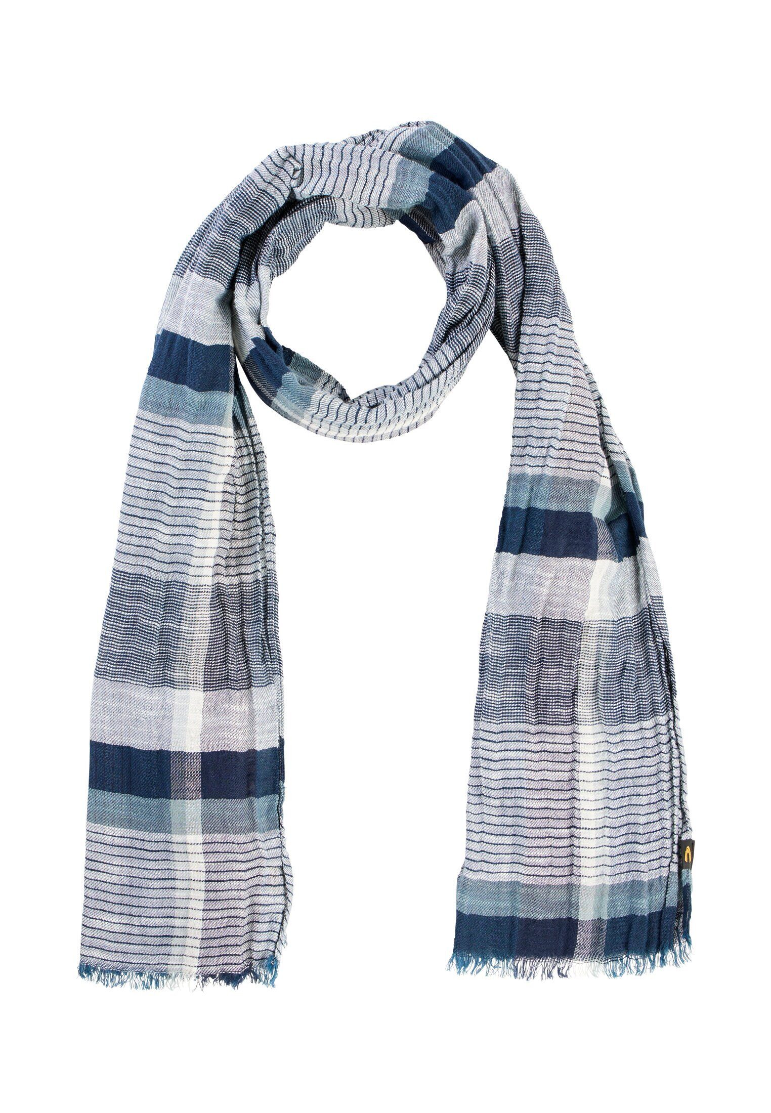 camel active Modeschal Multicolour Webschal aus Baumwoll-Twill