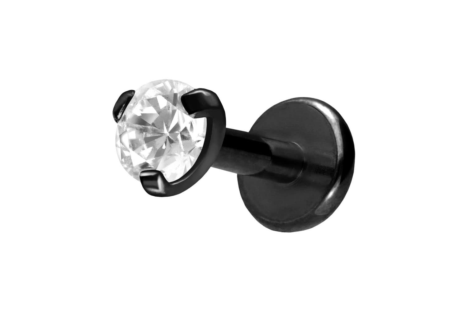 PIERCINGLINE Piercing-Set Titan Labret mit Innengewinde EINGEFASSTER KRISTA günstig online kaufen