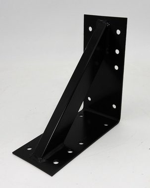 dynamic24 Holzkonstruktionsbeschlag, Großer Stahl Winkel 20x20x10 3mm Holzverbinder verstärkt schwarz