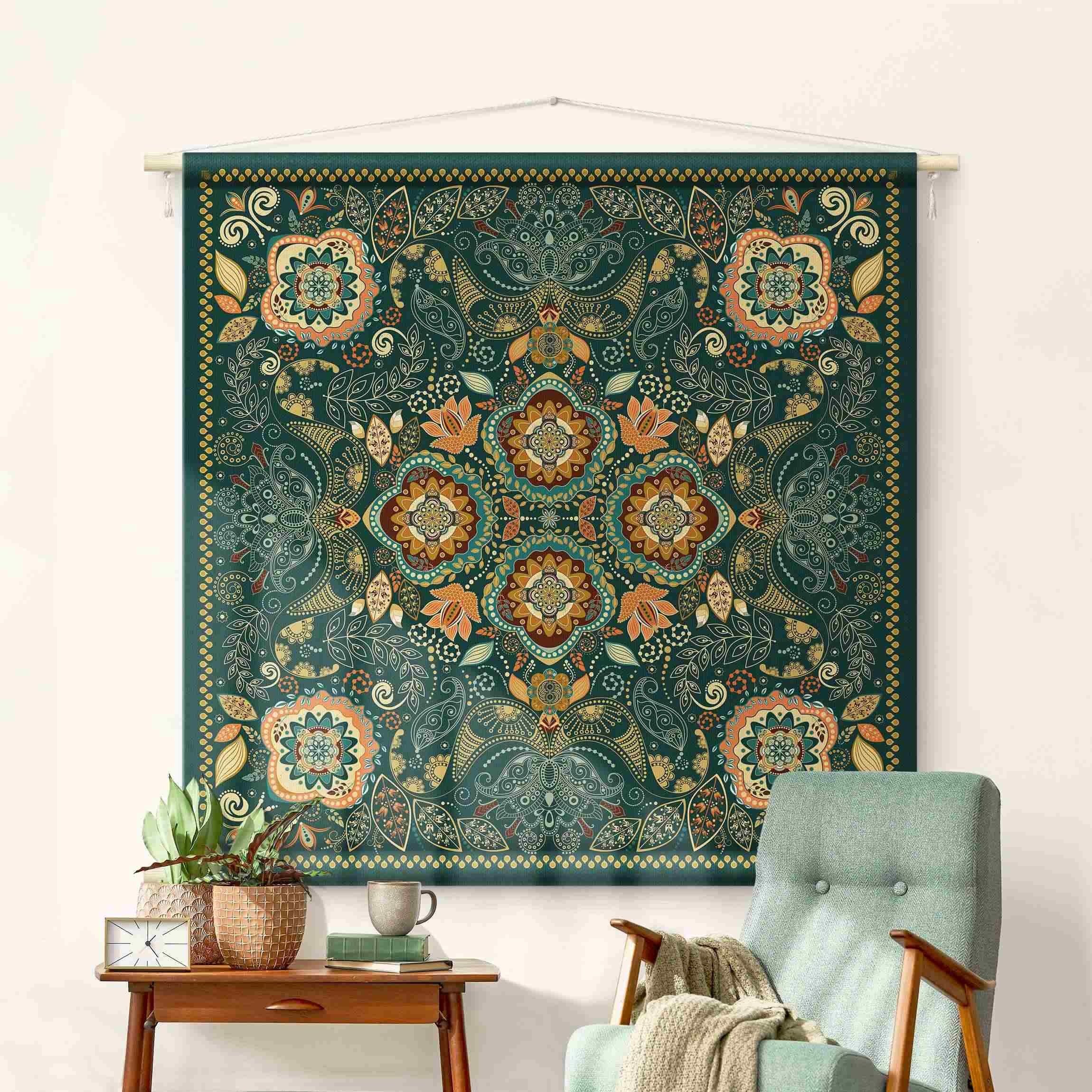 Bilderdepot24 Wandteppich modern Boho Muster Paisley Orientalisch Spirituel günstig online kaufen