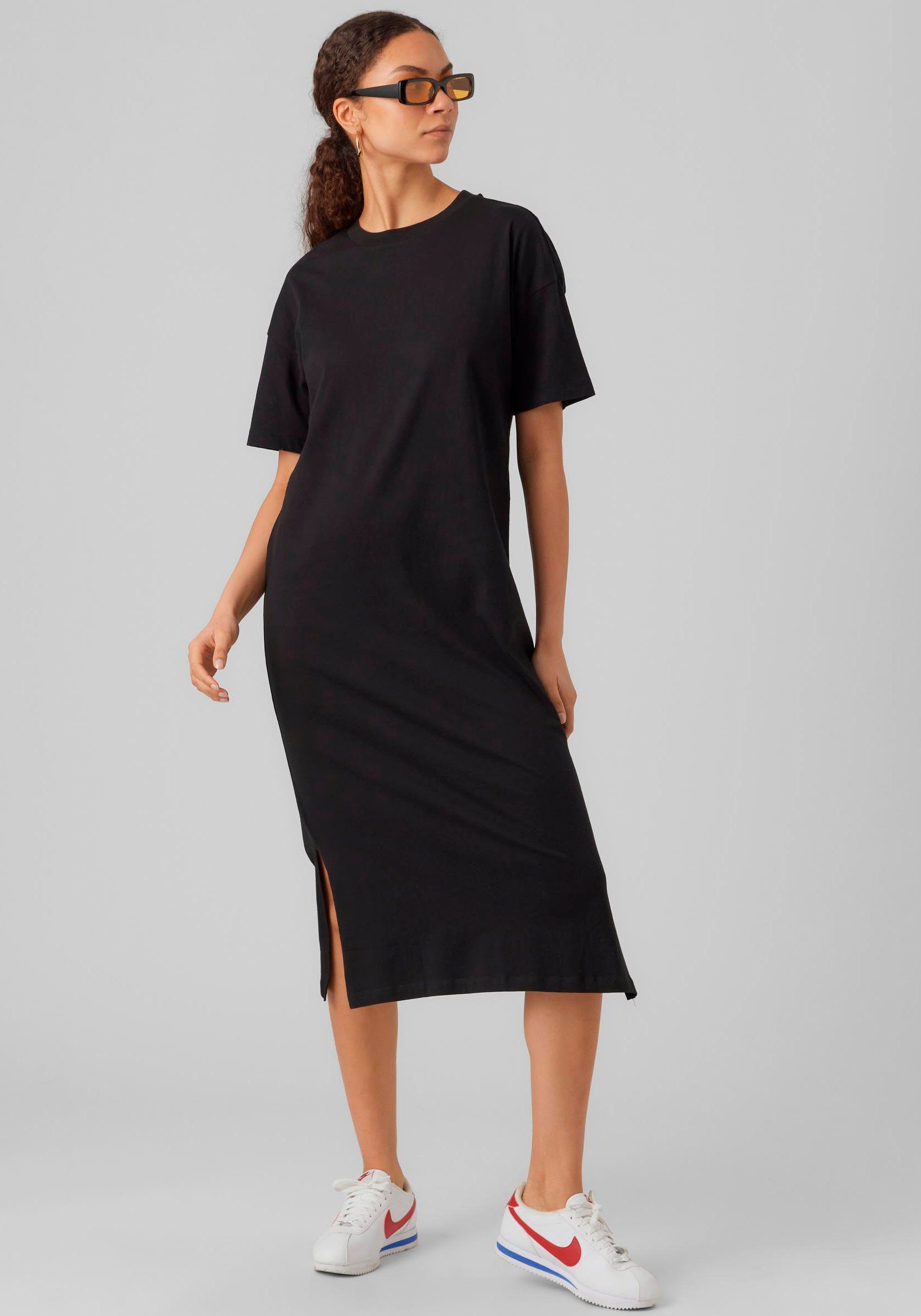 Vero Moda Shirtkleid VMMOLLY SS OVERSIZE CALF DRESS NOOS Baumwolle, regular fit