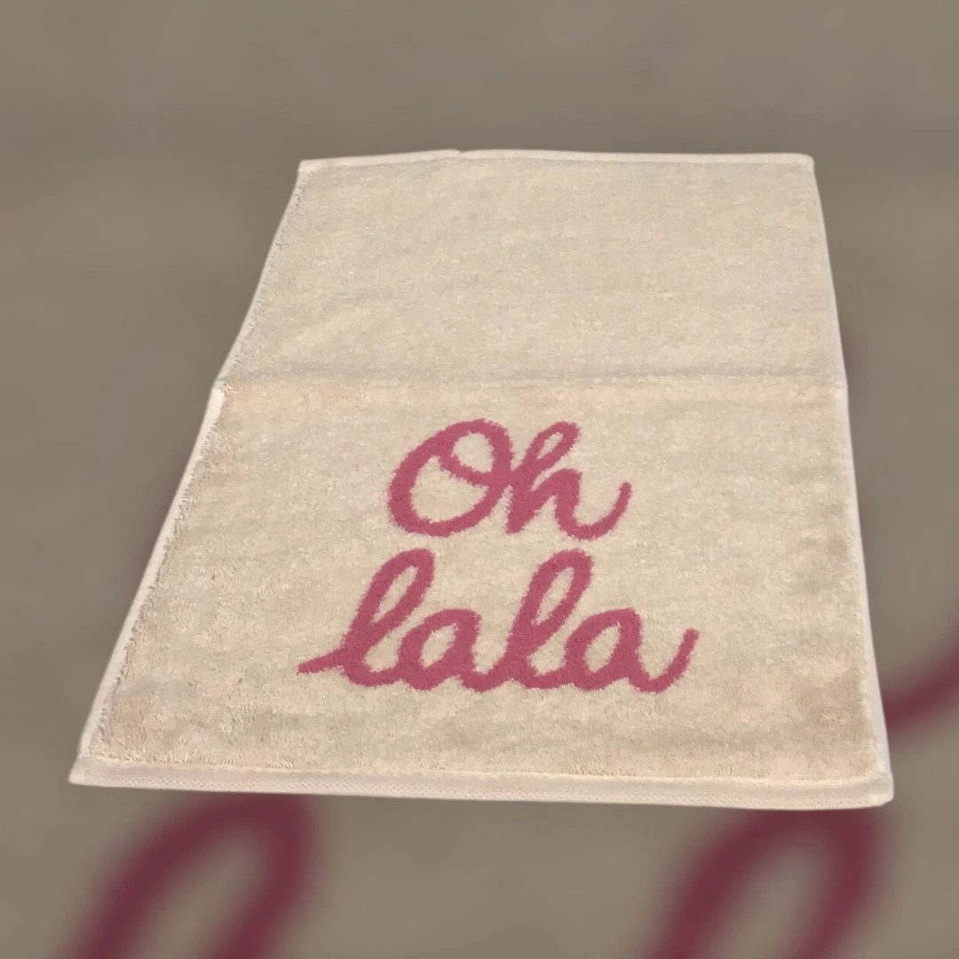 Gästehandtuch Frottiertuchserie Postcard Towels Edition " Oh lala " Beige/Beere Gäst