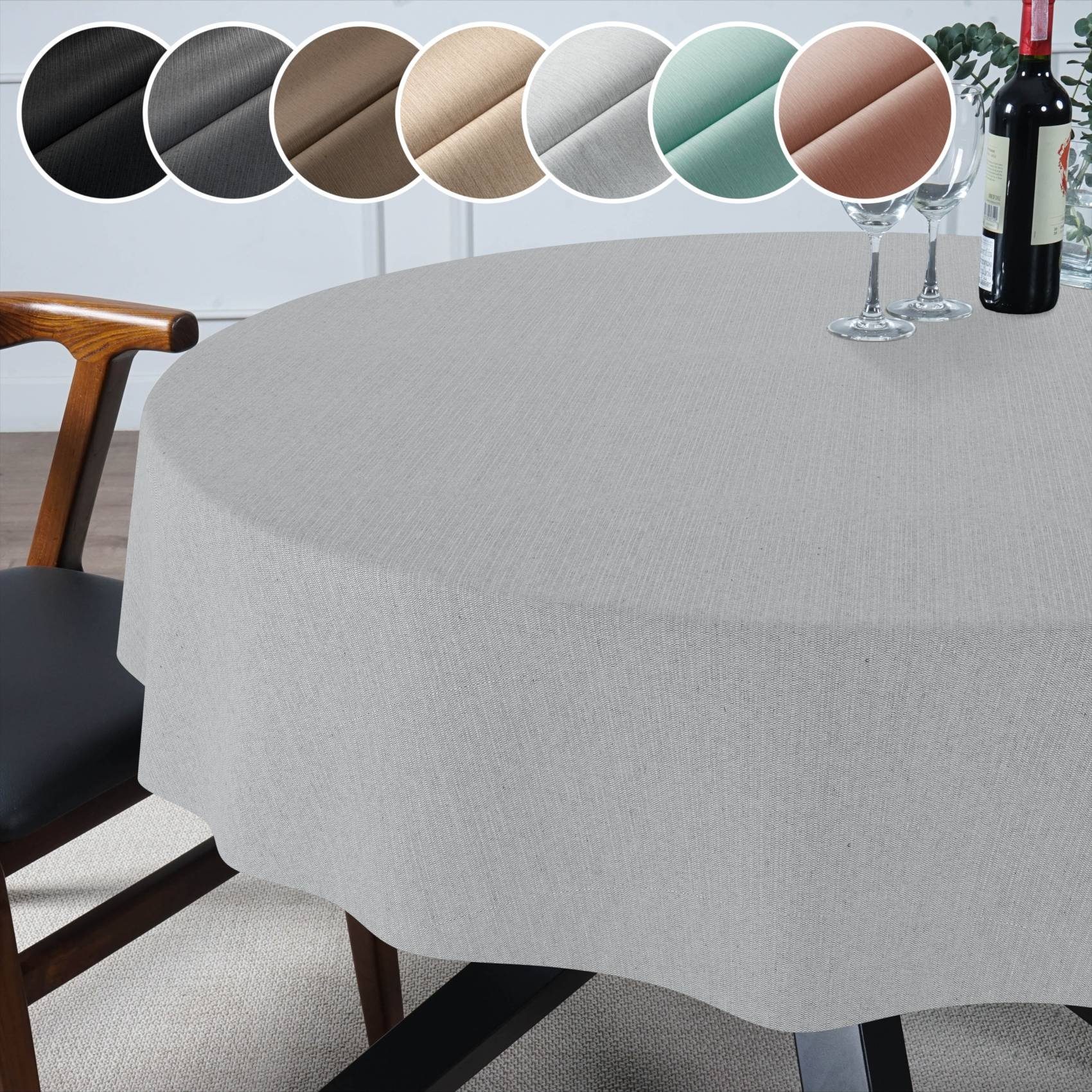 ANRO Tischdecke Hochwertig Tischwäsche mit Beschichtung (Einzelstück 1-tlg), Premium TEFLON und 2-Fache Acryl Beschichtung