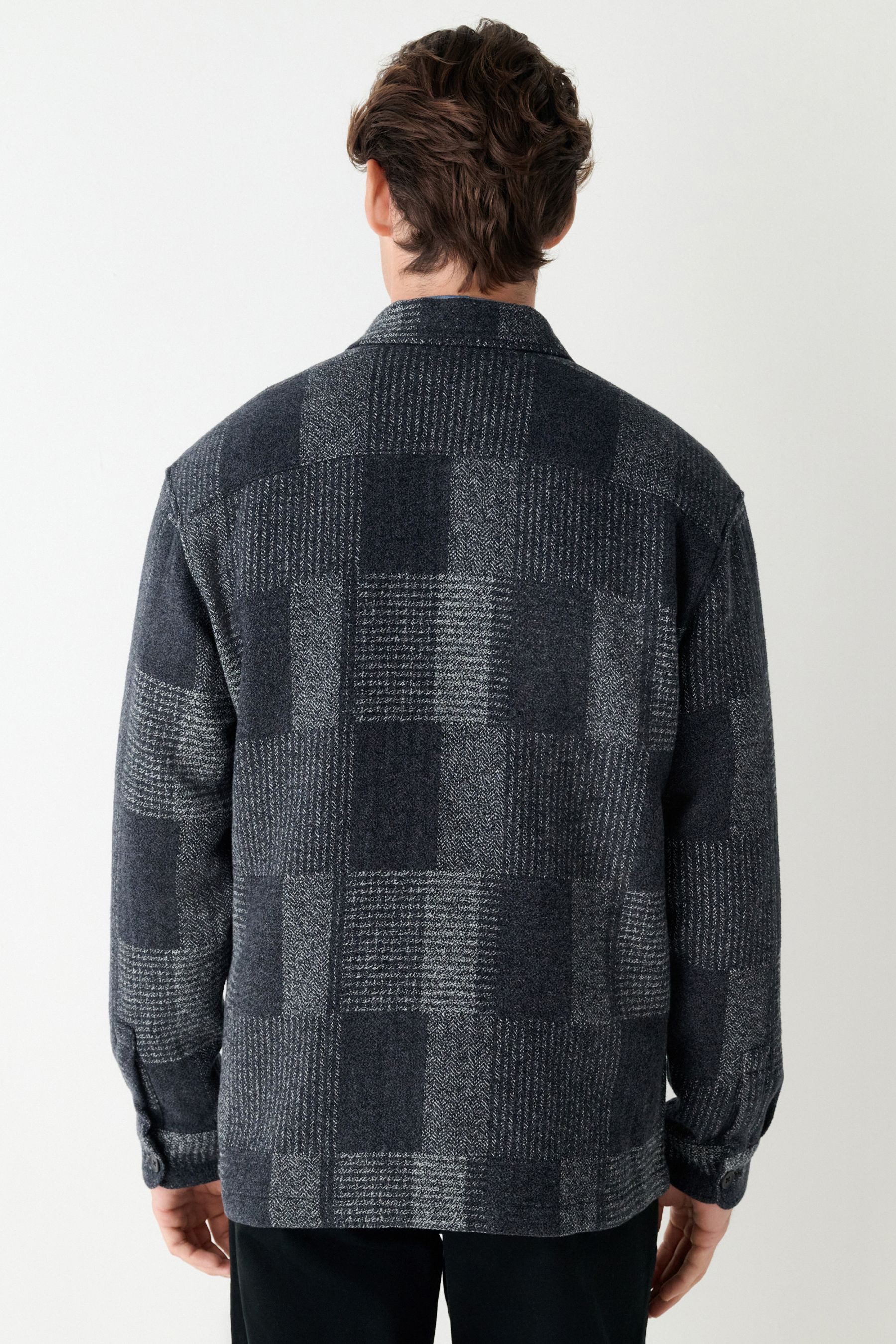 Next Hemdjacke Karierte Hemdjacke im Patchwork-Stil (1-St)