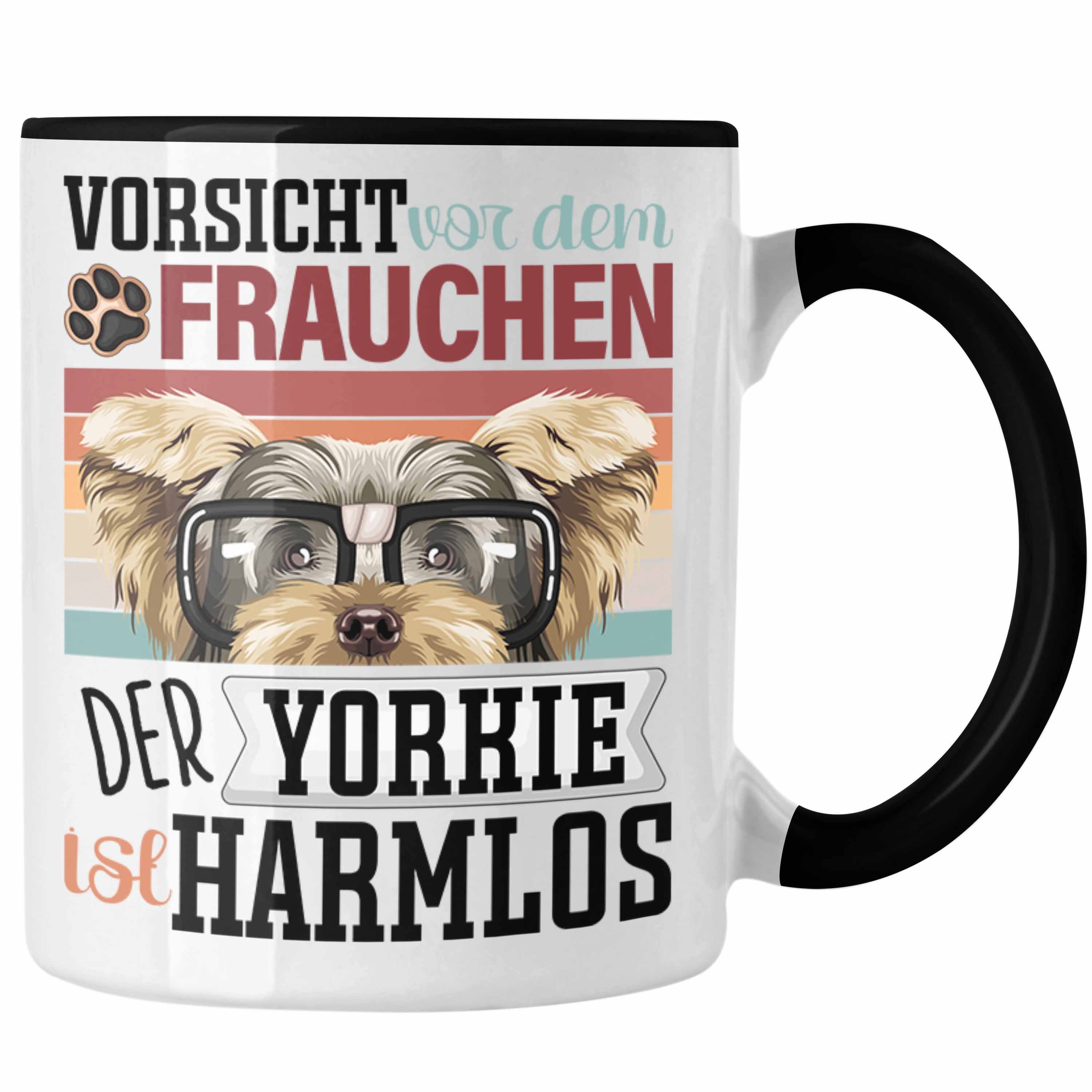 Trendation Tasse Yorkie Besitzerin Frauchen Tasse Geschenk Lustiger Spruch Geschenkidee Schwarz | Teetassen