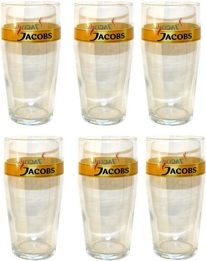 JACOBS Gläser-Set »6 Latte Macchiato Gläser/Kaffeeglas 400 ml, Gastro-Edition«, robustes Glas, stapelbar, spülmaschinenfest. 6 teilig