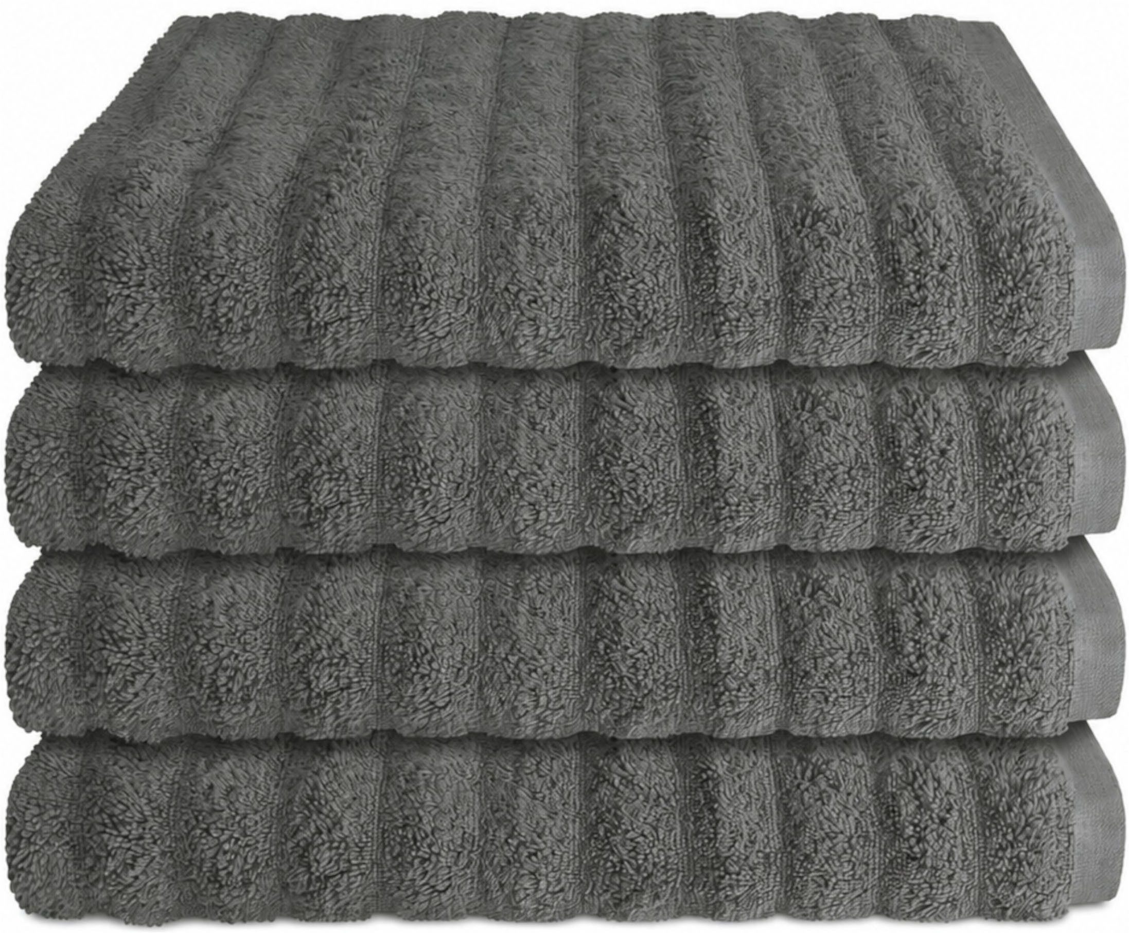 Schiesser Handtücher Neapel aus 100% Baumwolle mit eleganter Hoch-Tief-Optik, Frottier (4-St), OEKO-TEX® MADE IN GREEN