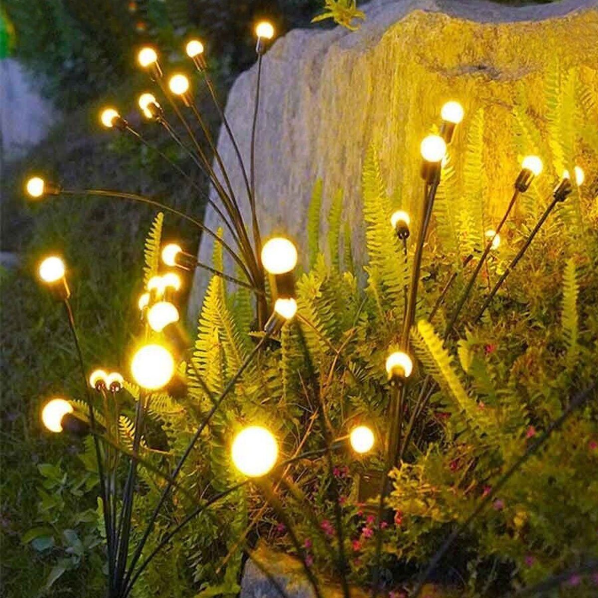 Glühwürmchen Warmweiß, Glühwürmchen-Lichter, oyajia fest LED IP65 für LED Stück Schwankende 2 Außen, Solarlampen Solarleuchte integriert, Solarleuchten, für 8 Solar Wasserdichte LEDs Garten,Hof,Terrasse