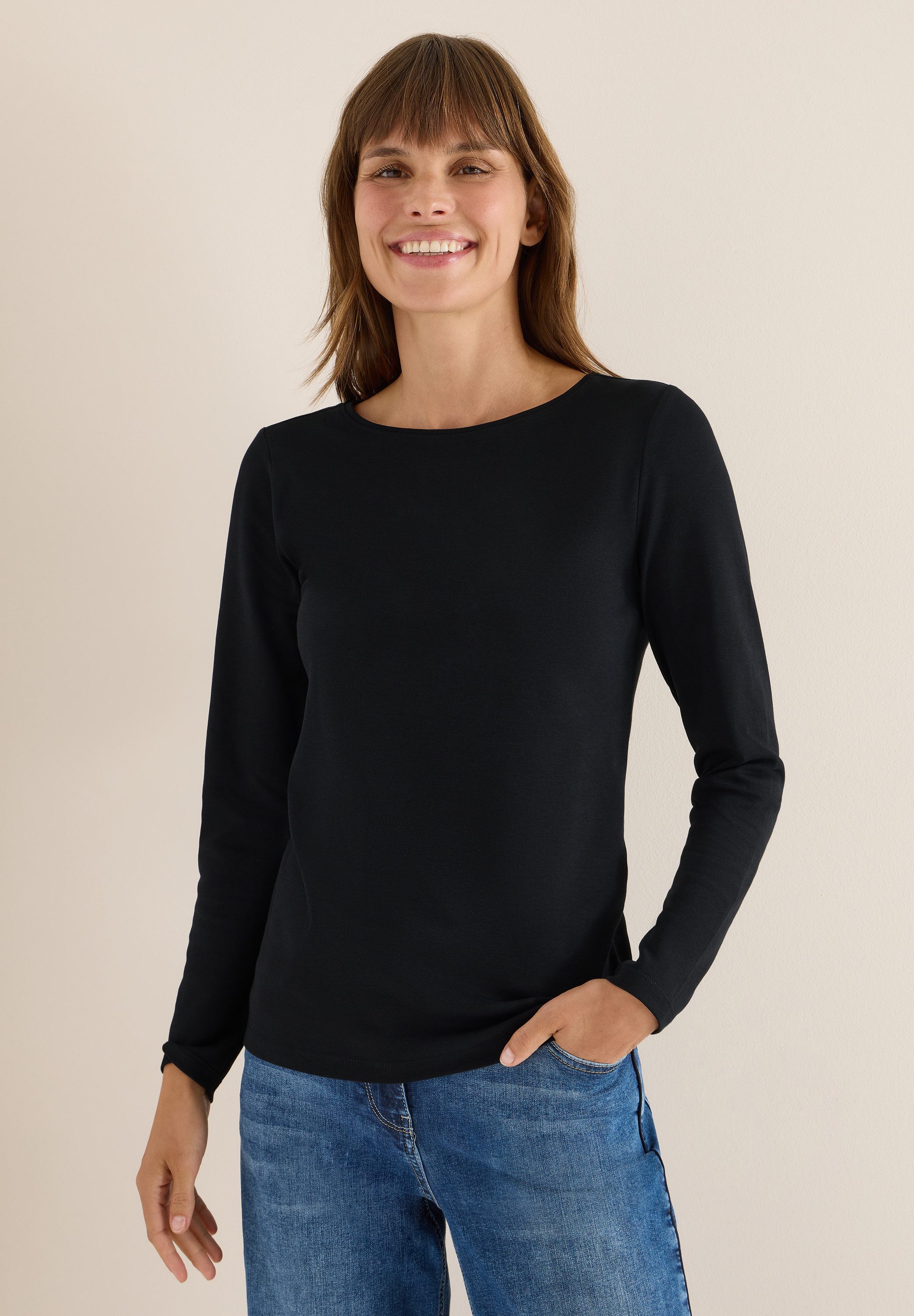 CECIL Langarmshirt aus reiner Baumwolle günstig online kaufen