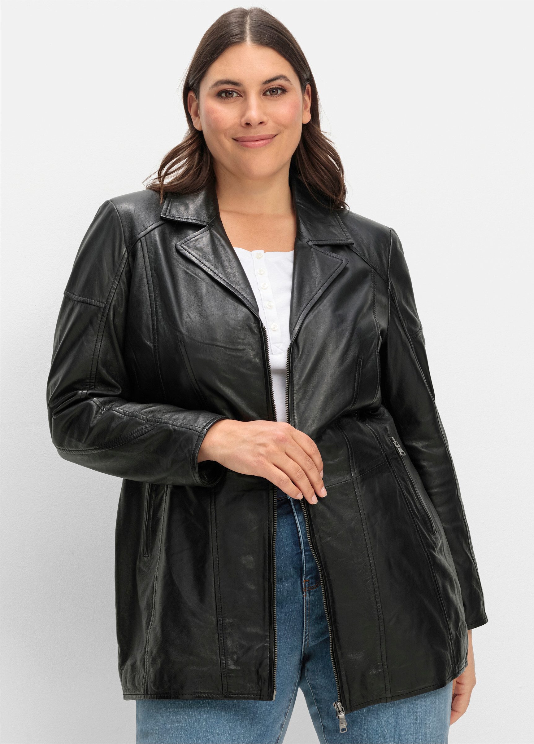 Sheego Allwetterjacke Lederjacke günstig online kaufen