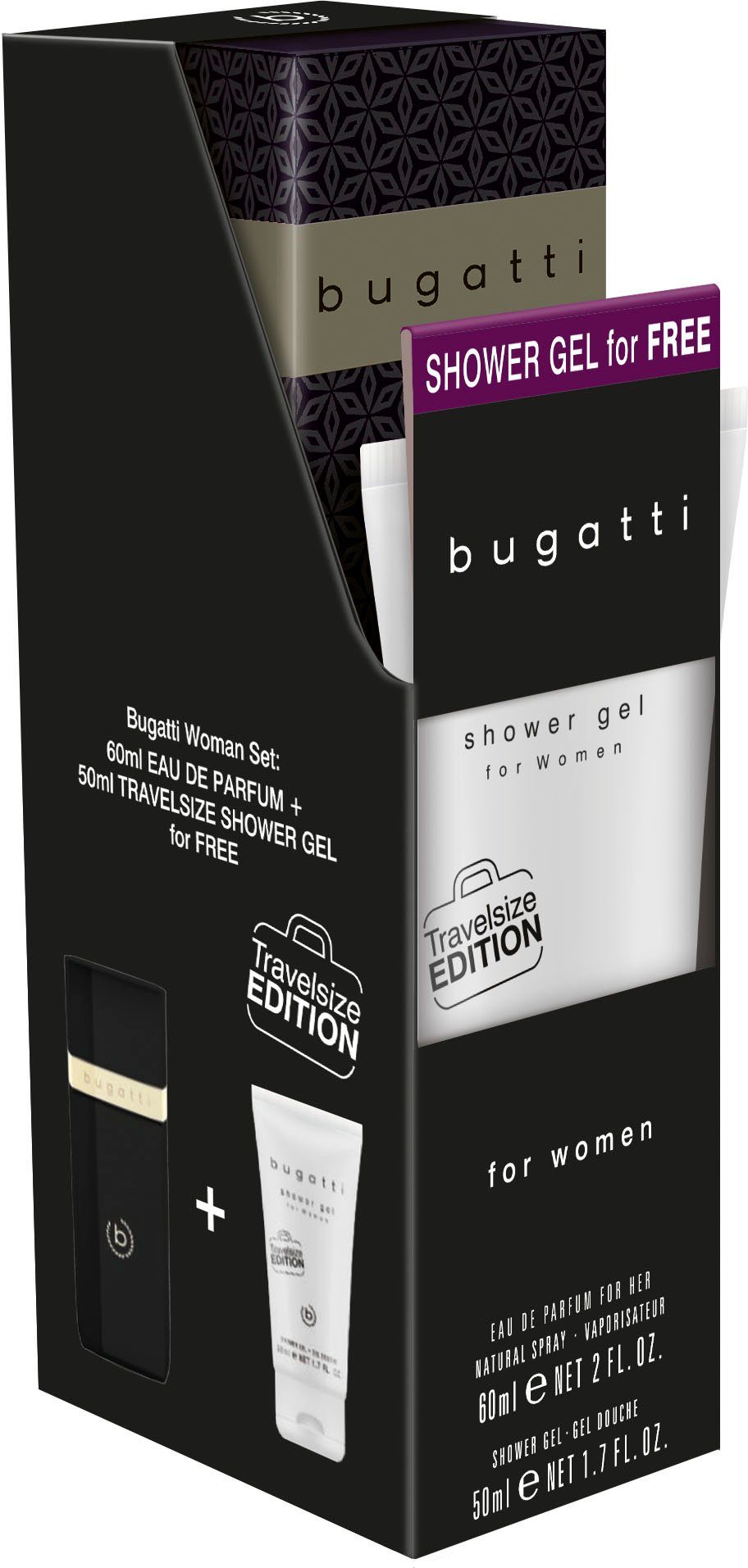 bugatti Eau de Parfum Bugatti Eleganza Intensa EdP 60 ml + (gratis)  Duschgel 50 ml Bundle,